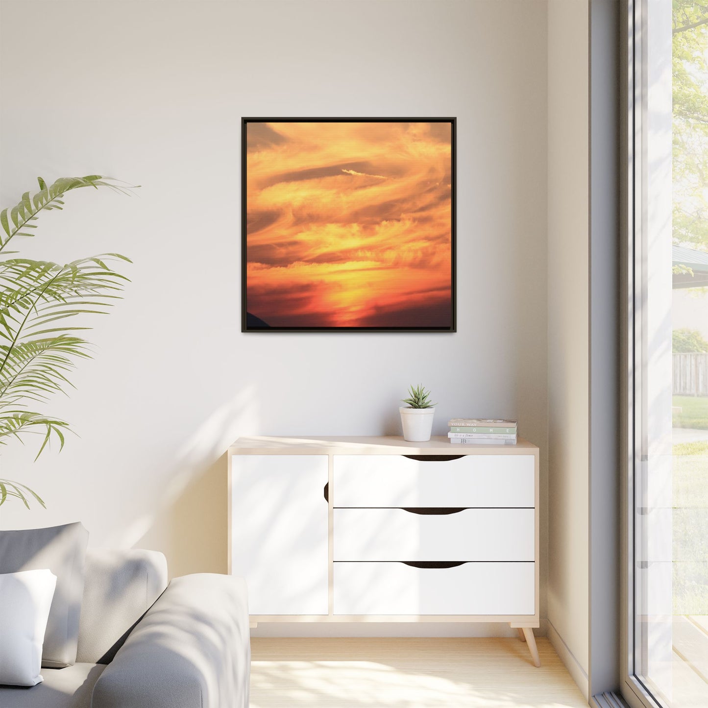 Burning Skies - Unique Stretched Canvas Wall Art