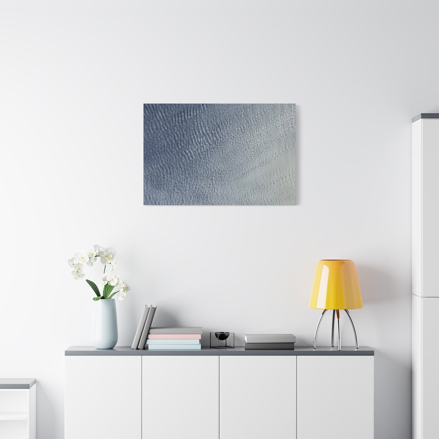 Undulating Whispers of Cerulean - Unique Frameless Canvas Wall Art
