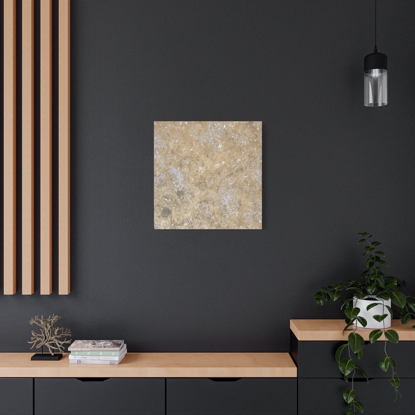 Bubbles in Sand - Unique Frameless Canvas Wall Art