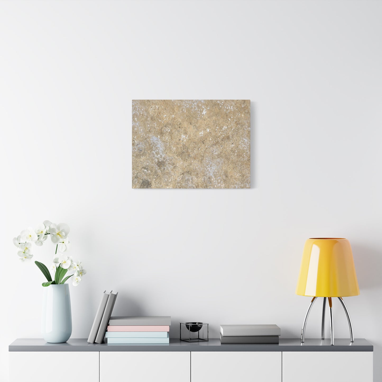 Bubbles in Sand - Unique Frameless Canvas Wall Art