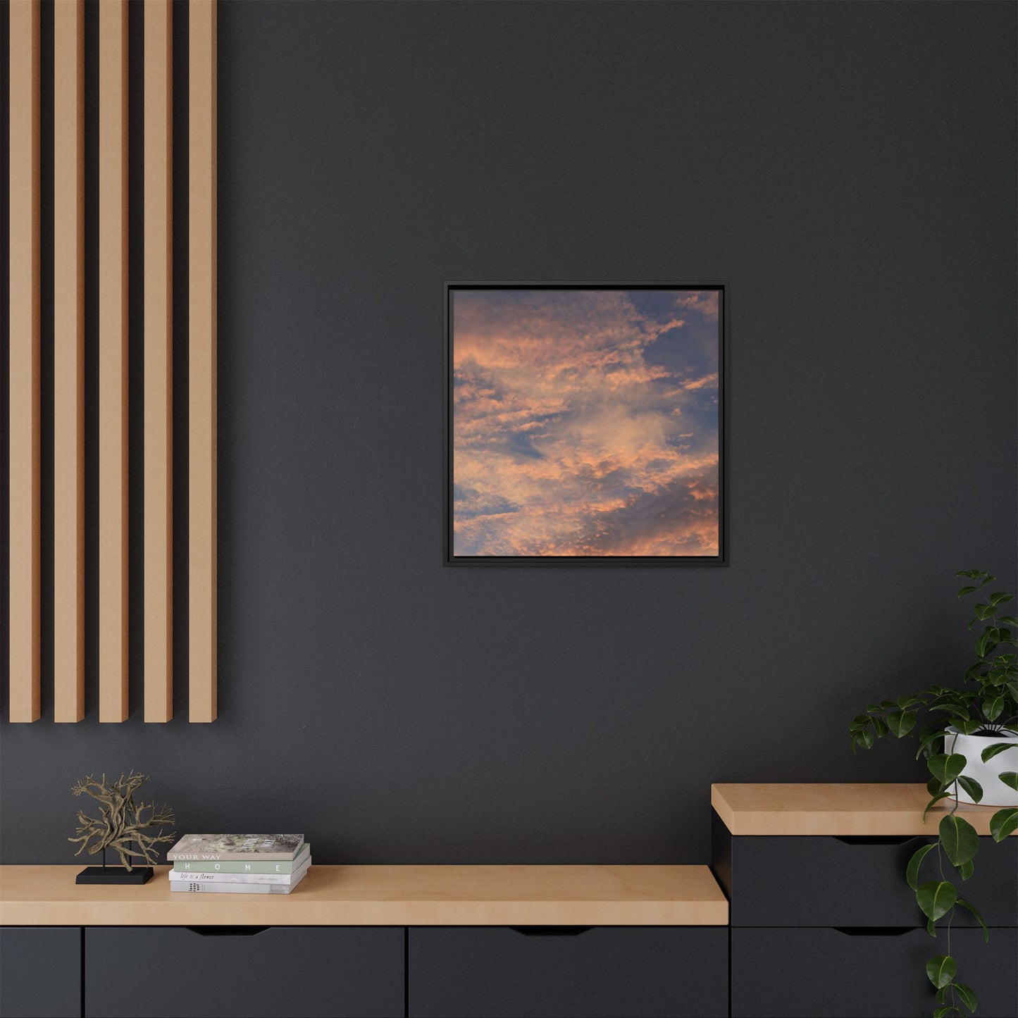 Sunset's Ethereal Canvas - Unique Stretched Canvas Wall Art