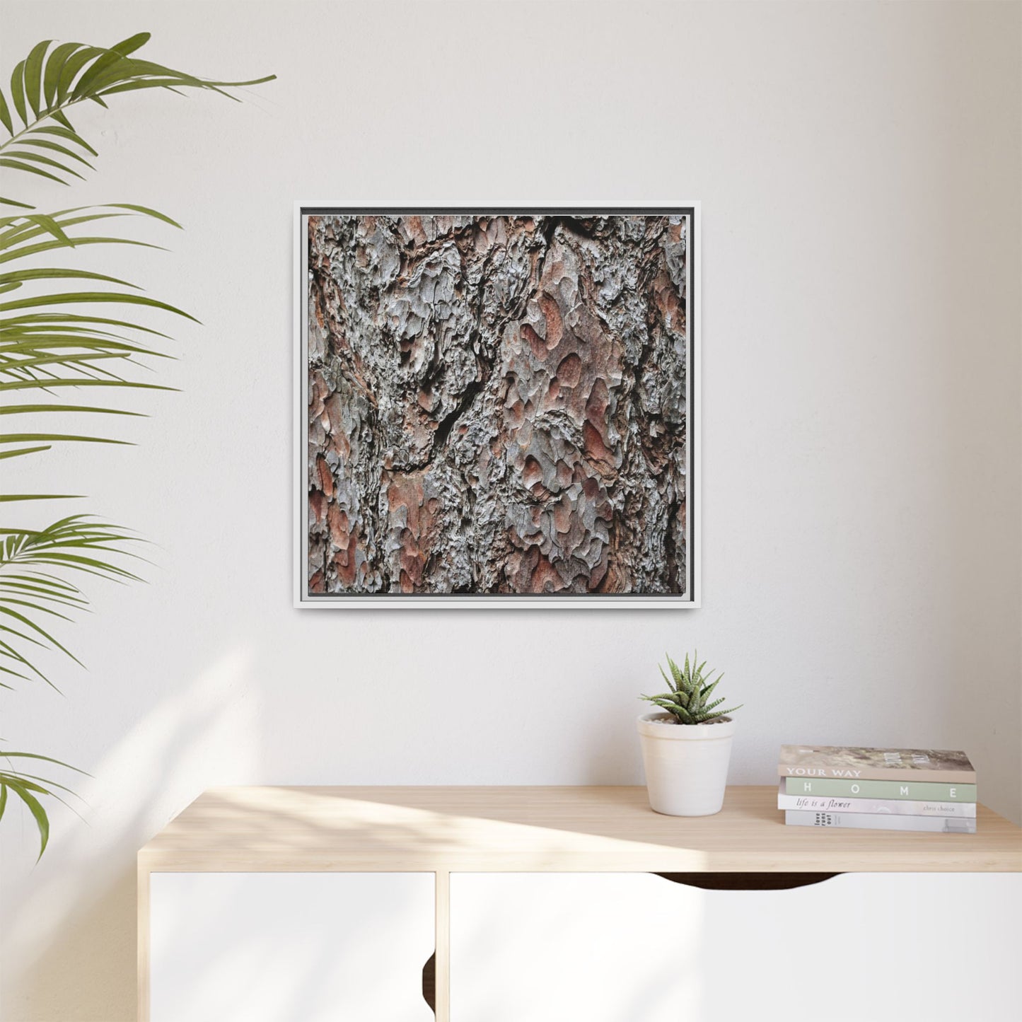 Bark Texture Symphony - Unique Stretched Canvas Wall Art