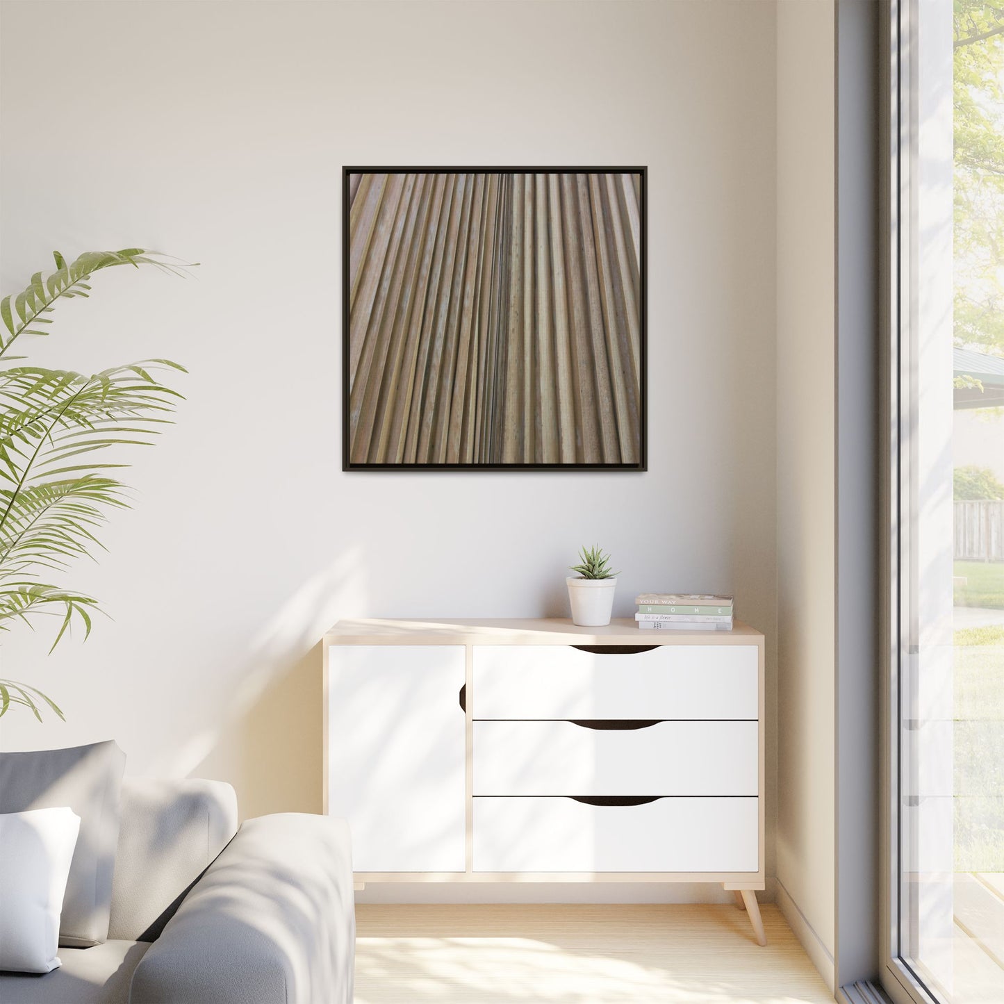 Wooden Whispers - Unique Stretched Canvas Wall Art