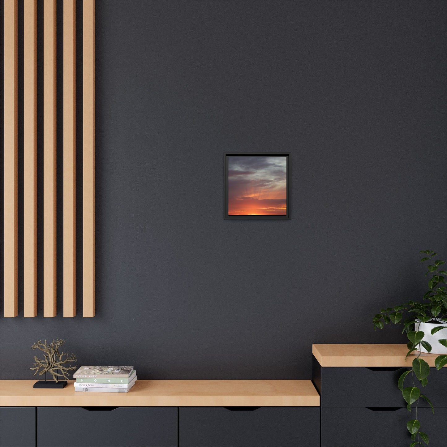 Fiery Horizon - Unique Stretched Canvas Wall Art