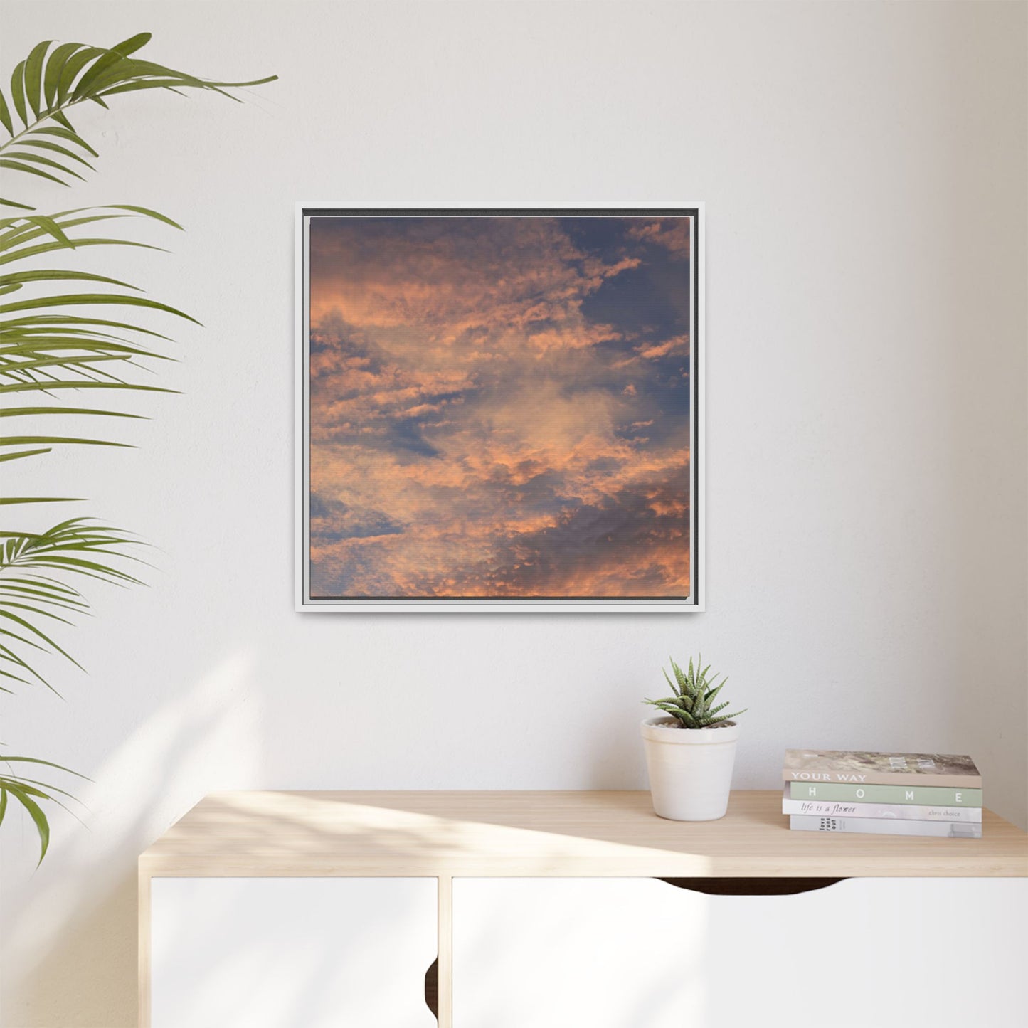 Sunset's Ethereal Canvas - Unique Stretched Canvas Wall Art