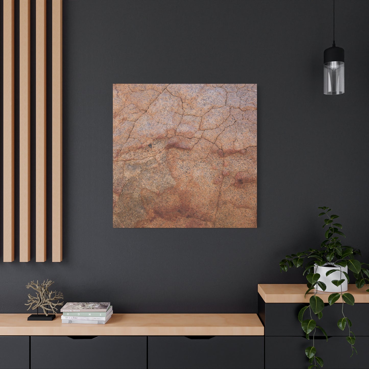 Cracked Earth's Whisper - Unique Frameless Canvas Wall Art