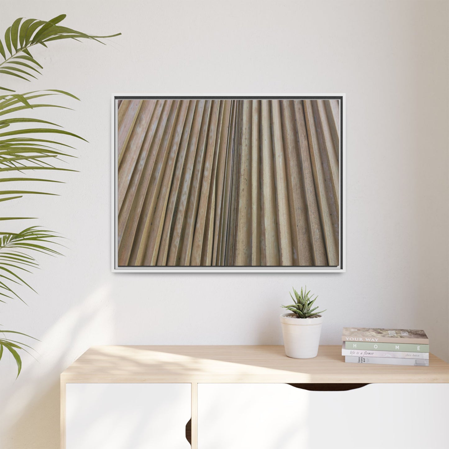 Wooden Whispers - Unique Stretched Canvas Wall Art