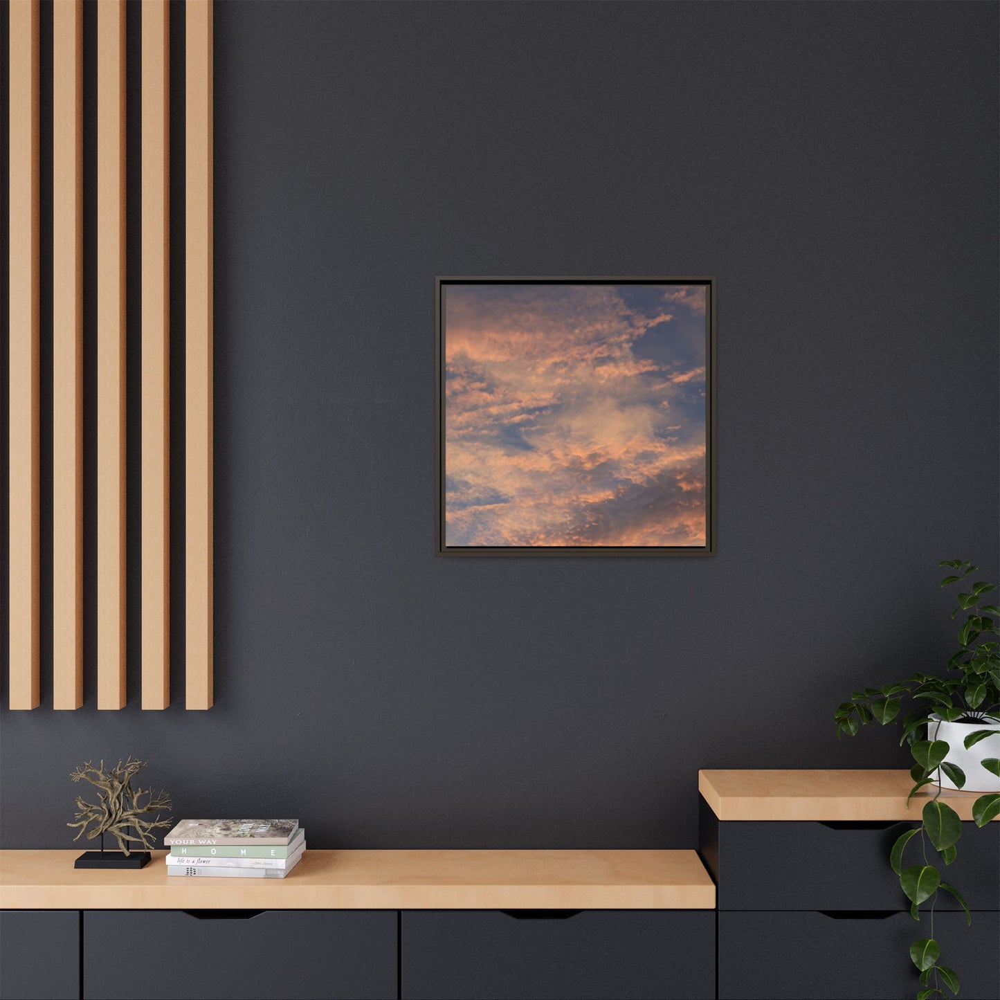 Sunset's Ethereal Canvas - Unique Stretched Canvas Wall Art