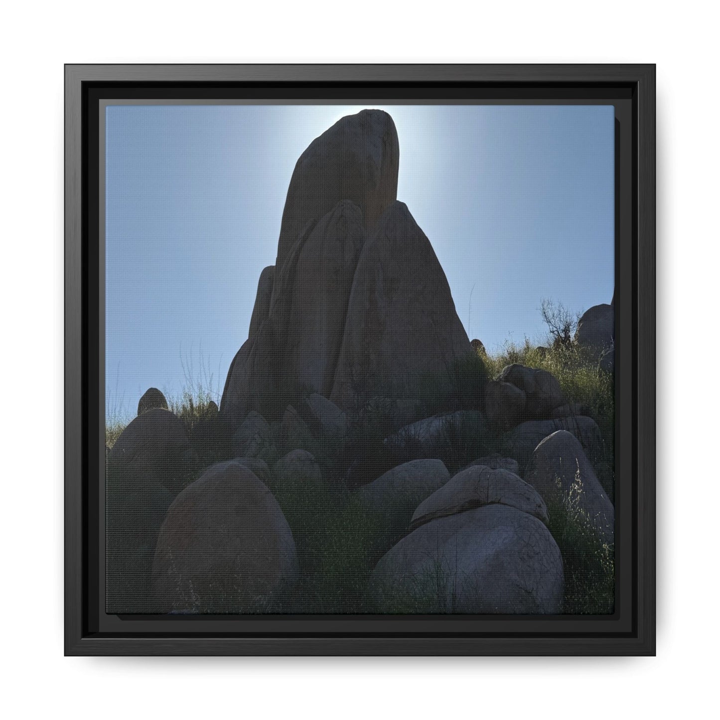 Boulder Silhouette - Unique Stretched Canvas Wall Art