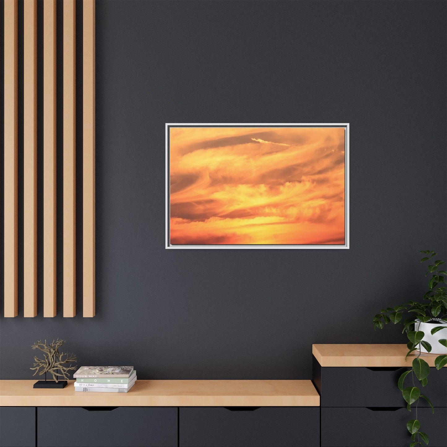 Burning Skies - Unique Stretched Canvas Wall Art