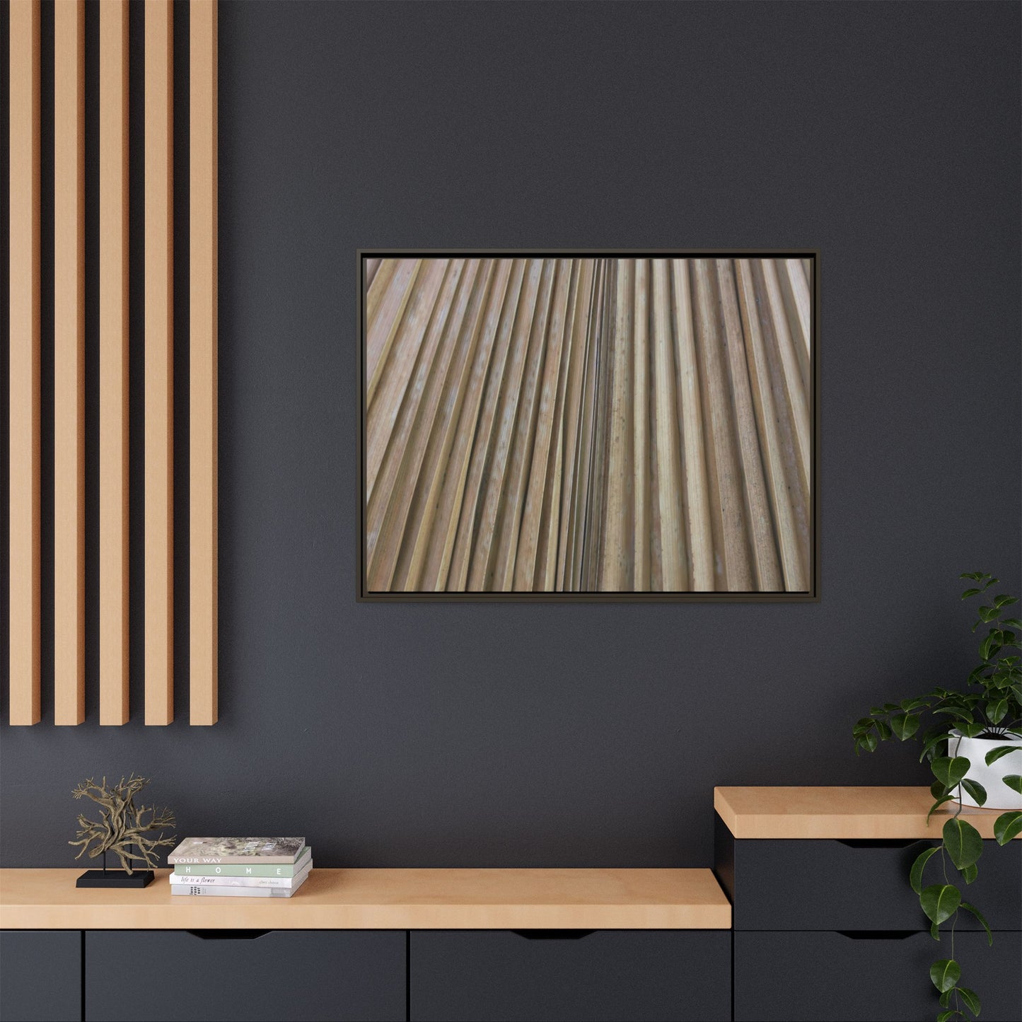 Wooden Whispers - Unique Stretched Canvas Wall Art