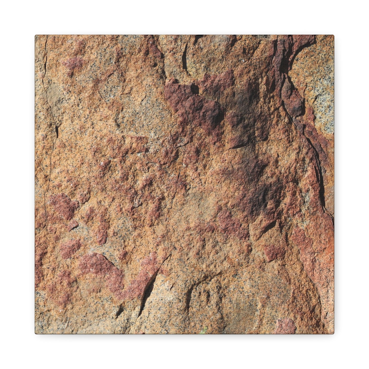 Lithic Veins of Ember - Unique Frameless Canvas Wall Art