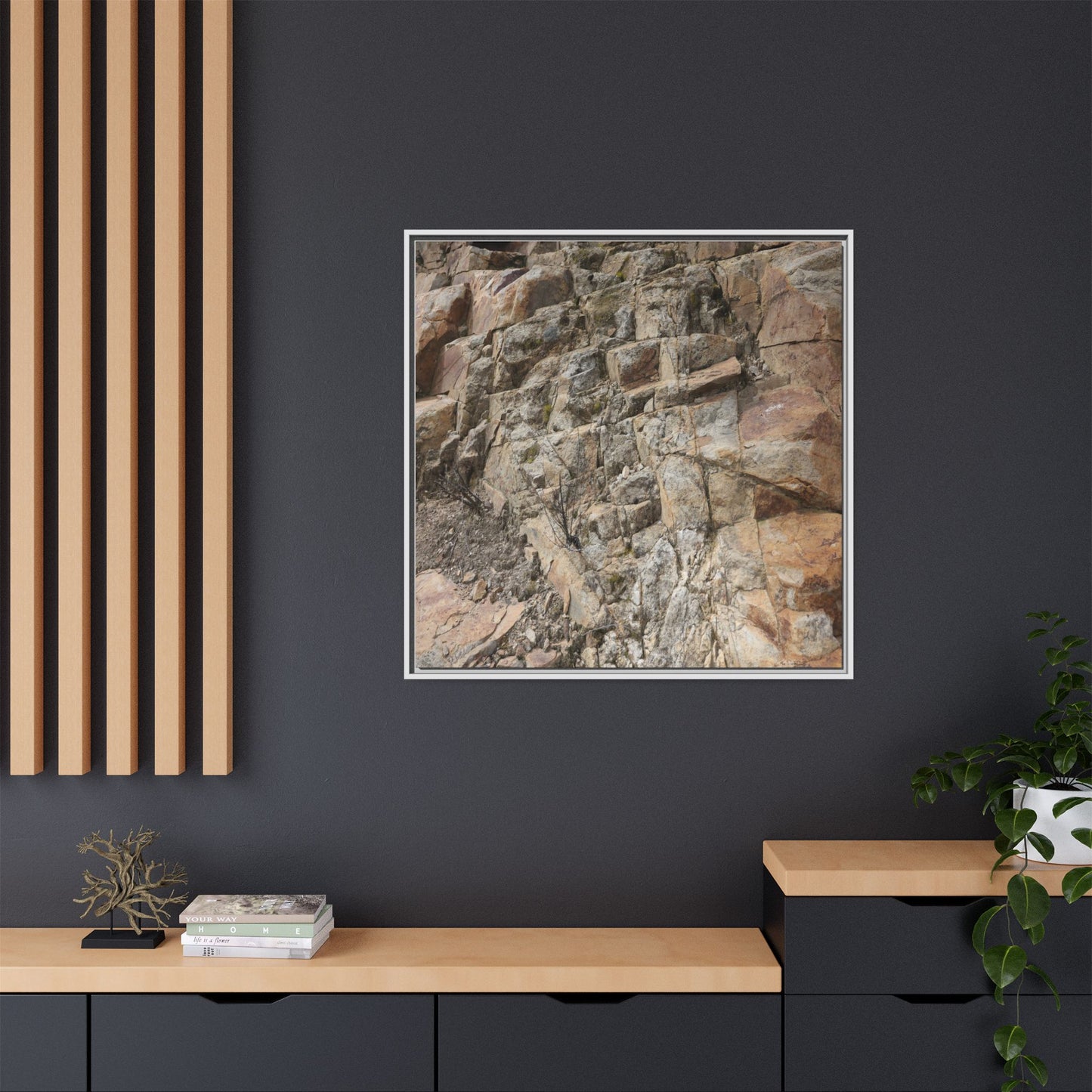 Stone's Silent Story - Unique Stretched Canvas Wall Art
