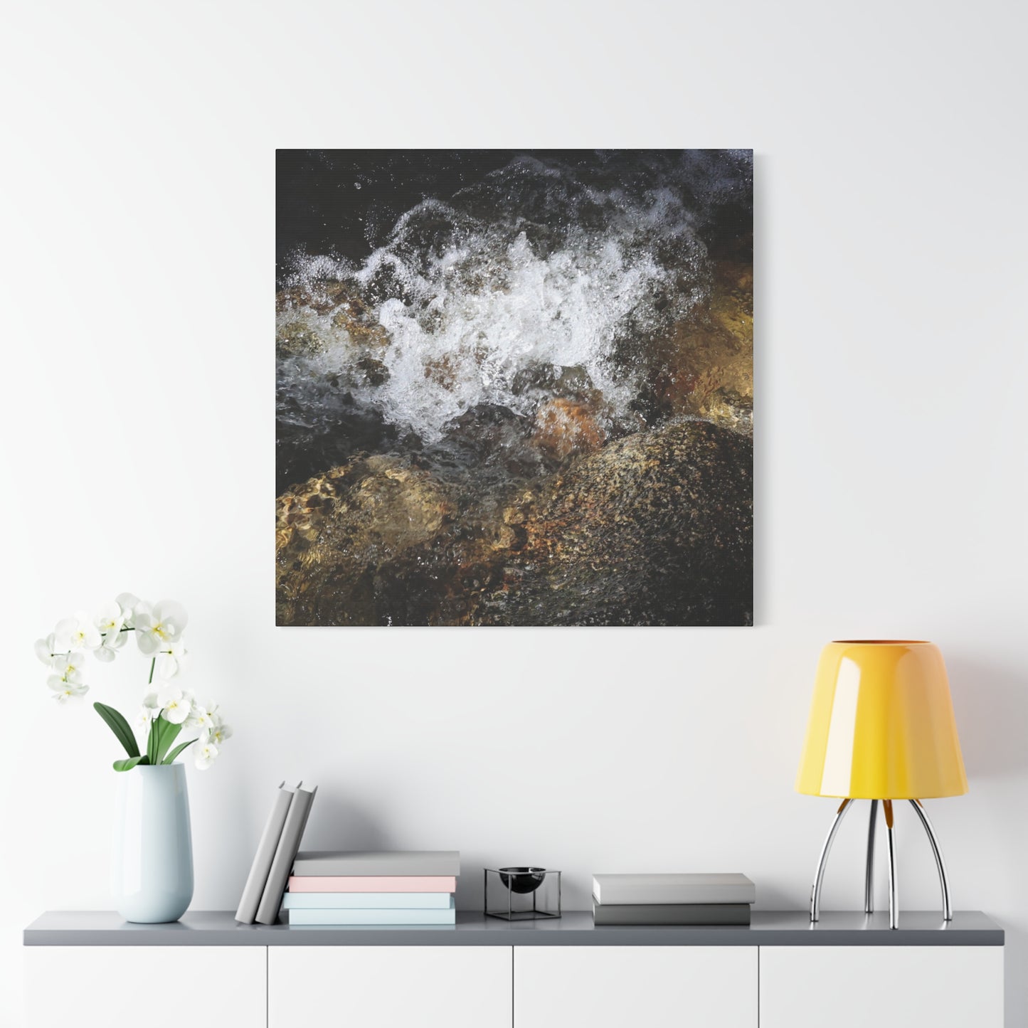 Stone and Surge - Unique Frameless Canvas Wall Art