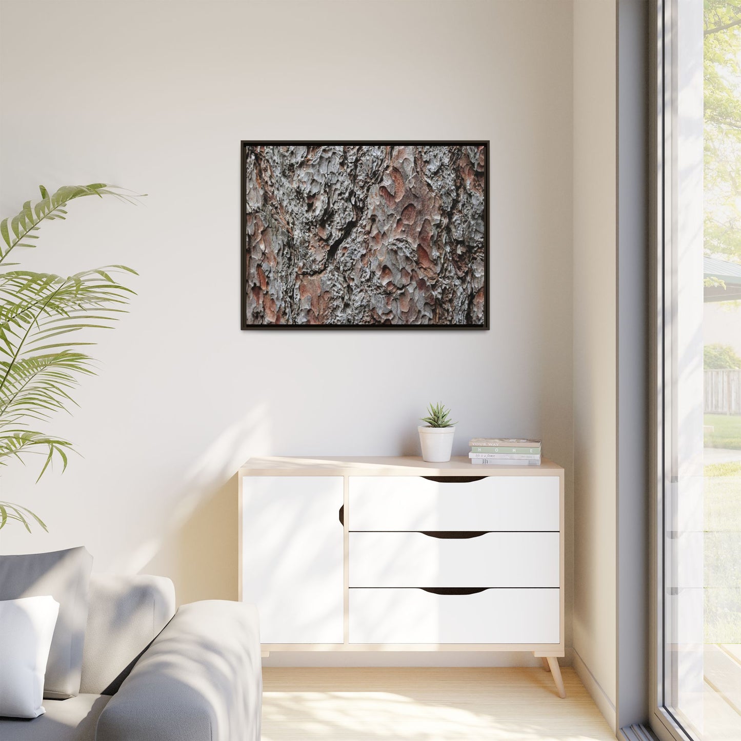 Bark Texture Symphony - Unique Stretched Canvas Wall Art