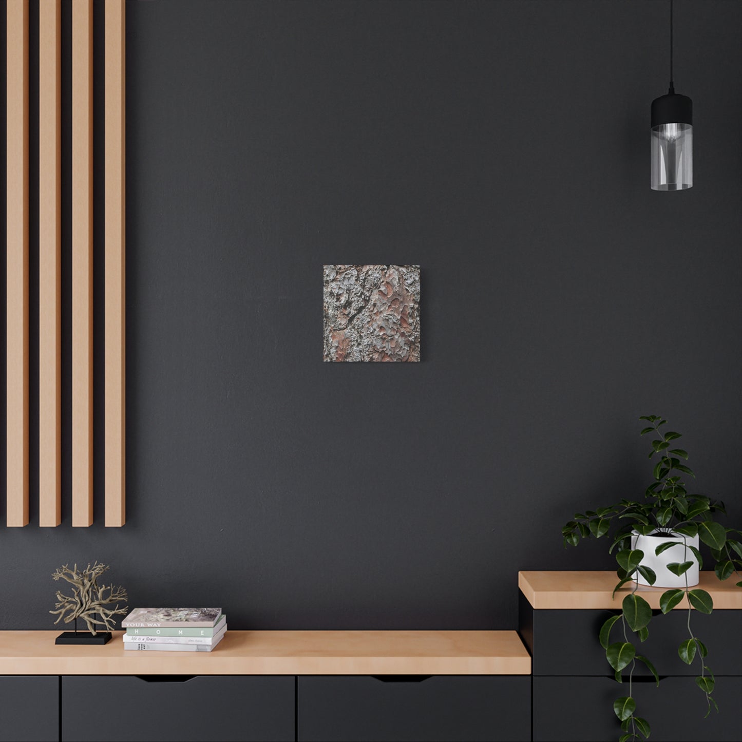 Textured Whispers of Bark - Unique Frameless Canvas Wall Art