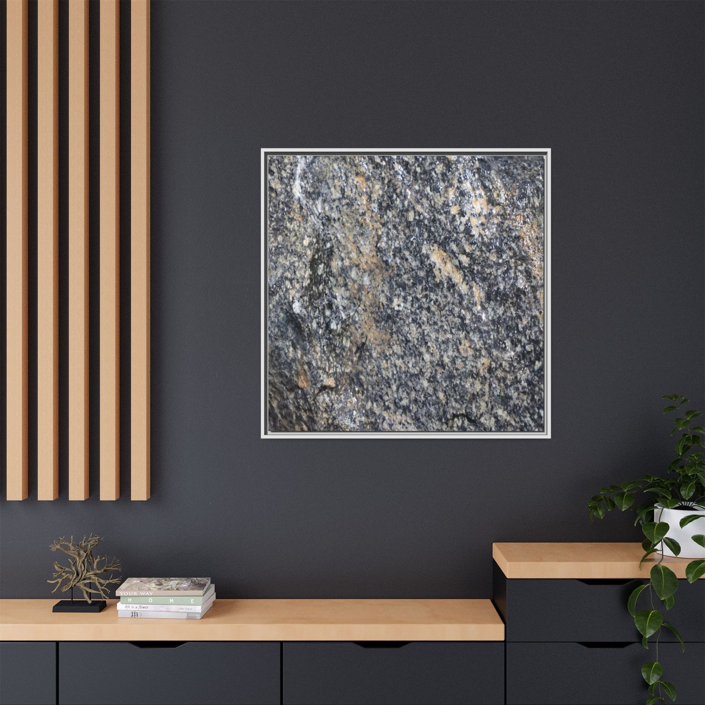 Crystalline Echoes - Unique Stretched Canvas Wall Art