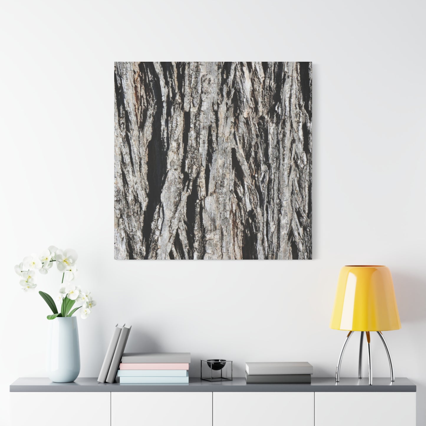 Bark Layers in Monochrome - Unique Frameless Canvas Wall Art