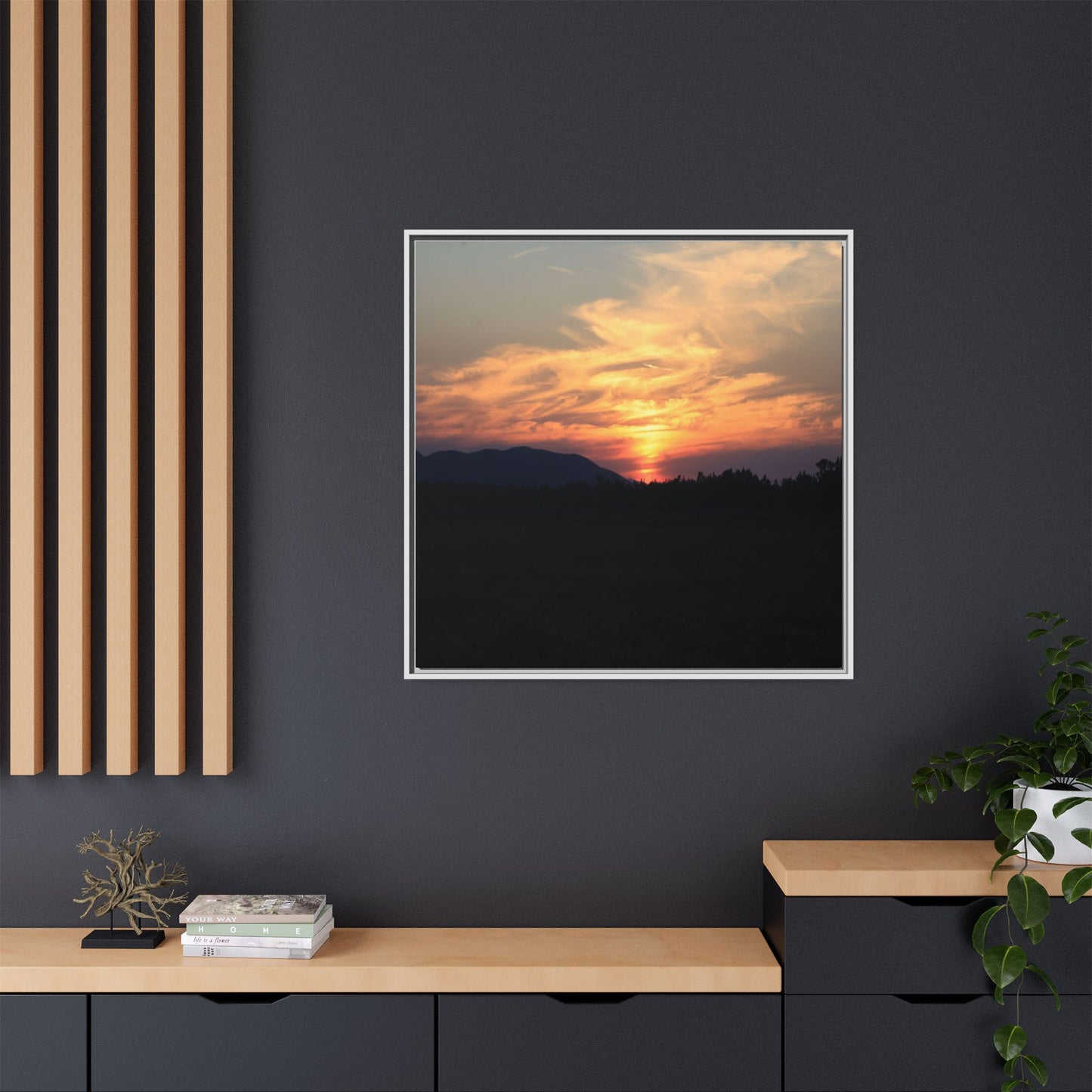 Gilded Horizon - Unique Stretched Canvas Wall Art
