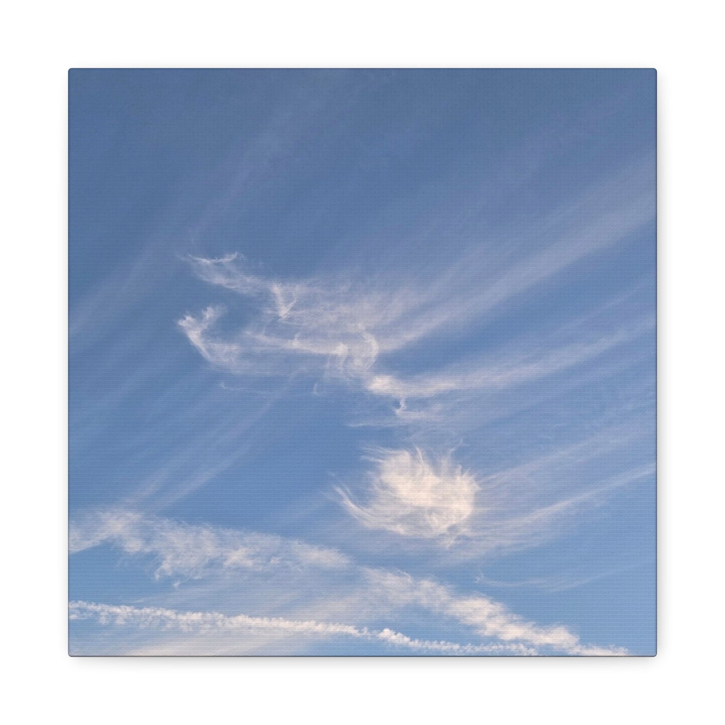 Wispy Whispers of Azure - Unique Frameless Canvas Wall Art