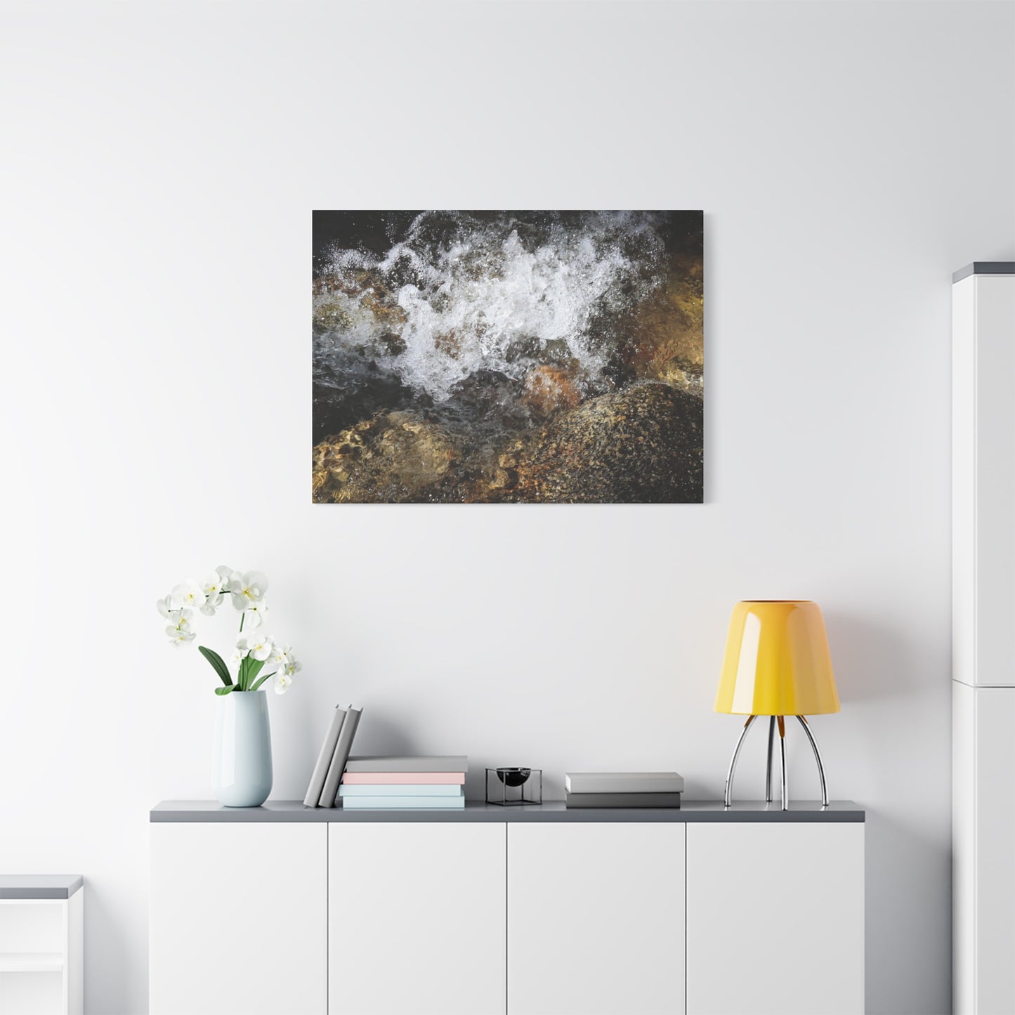 Stone and Surge - Unique Frameless Canvas Wall Art