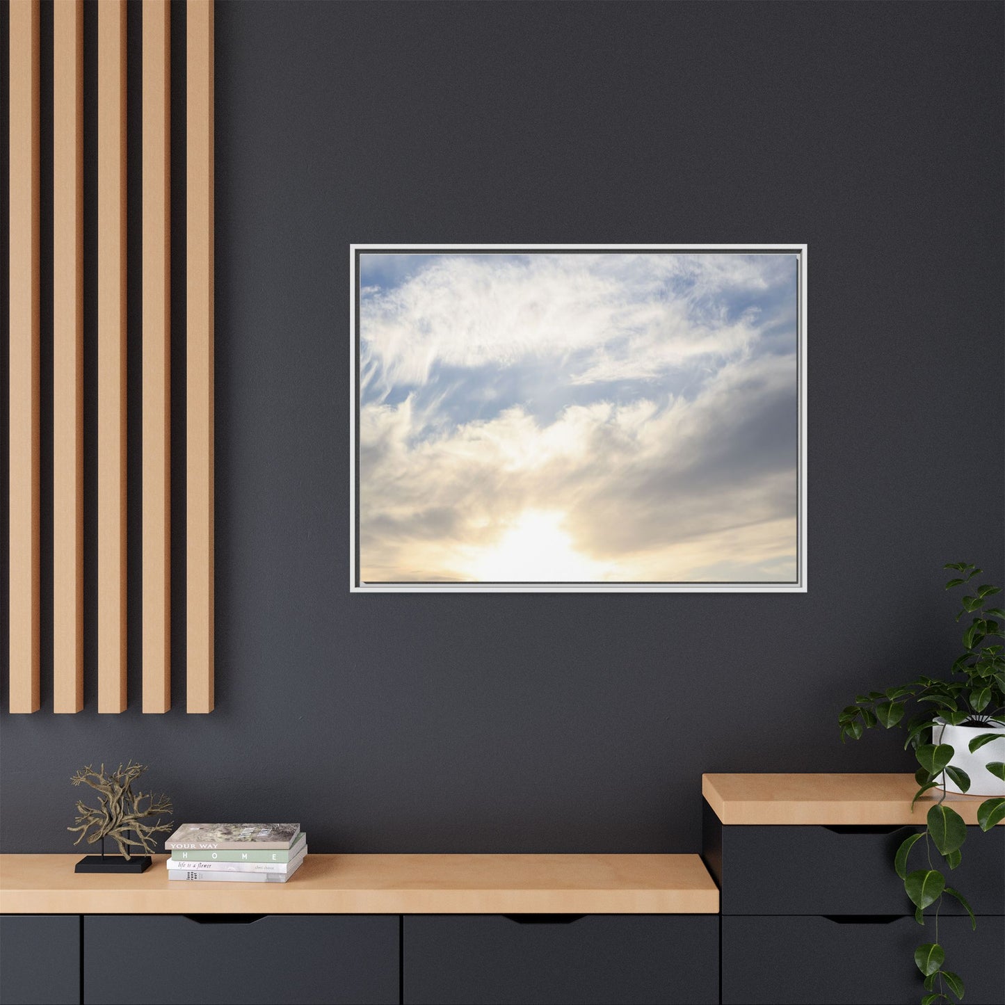 Sky's Ethereal Whisper - Unique Stretched Canvas Wall Art