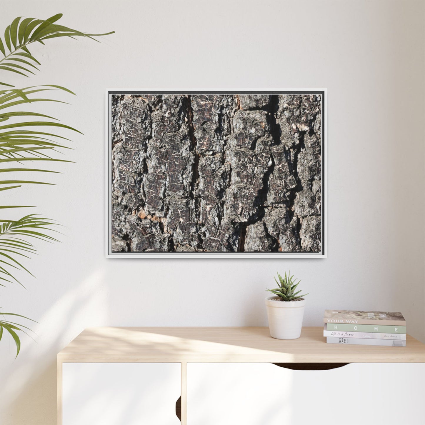 Bark Study in Gray - Unique Stretched Canvas Wall Art