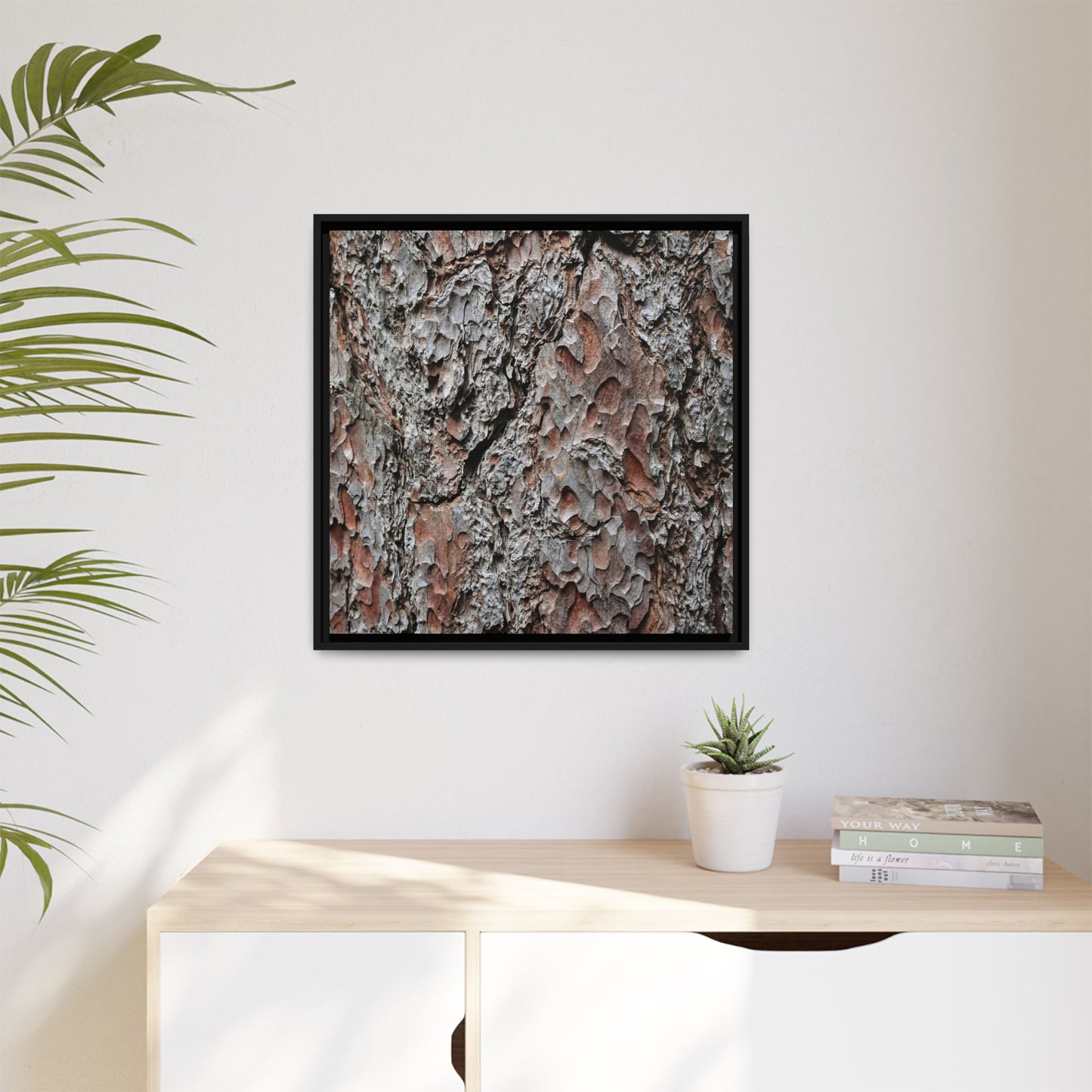 Bark Texture Symphony - Unique Stretched Canvas Wall Art
