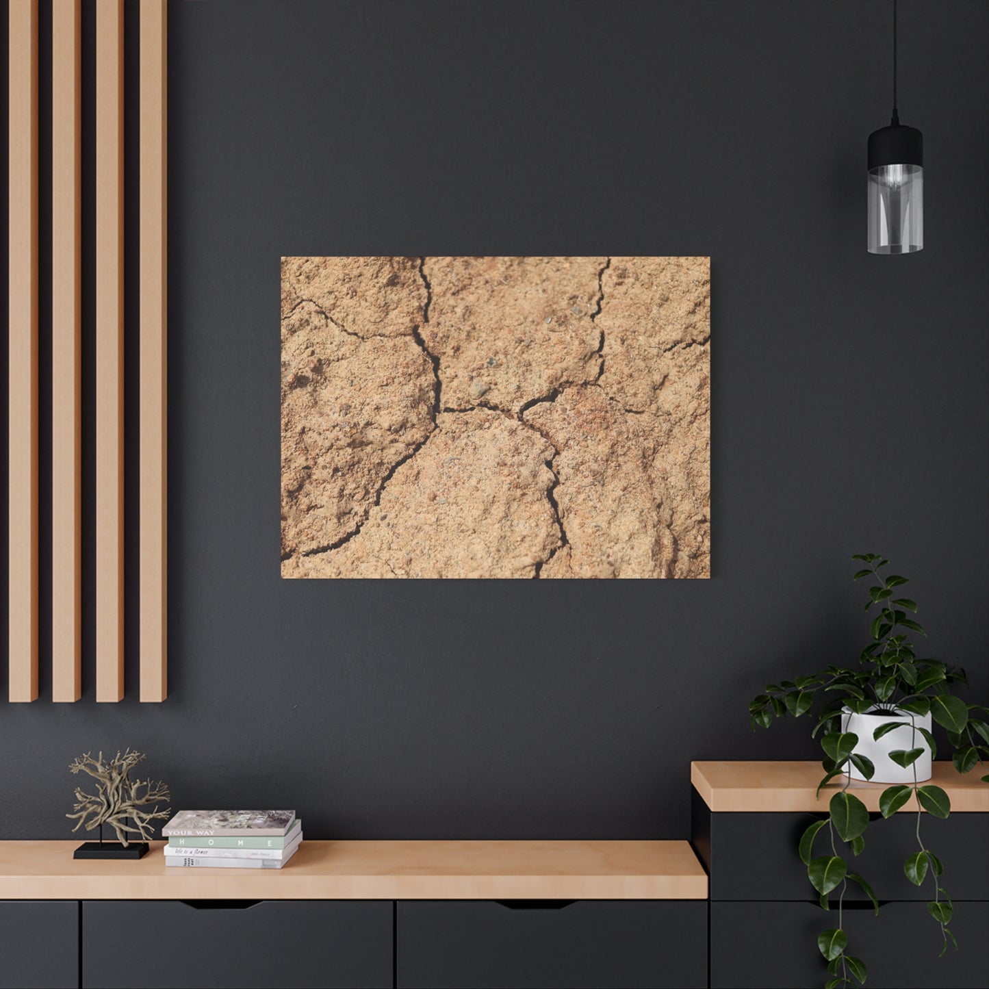 Cracked Earth's Lament - Unique Frameless Canvas Wall Art