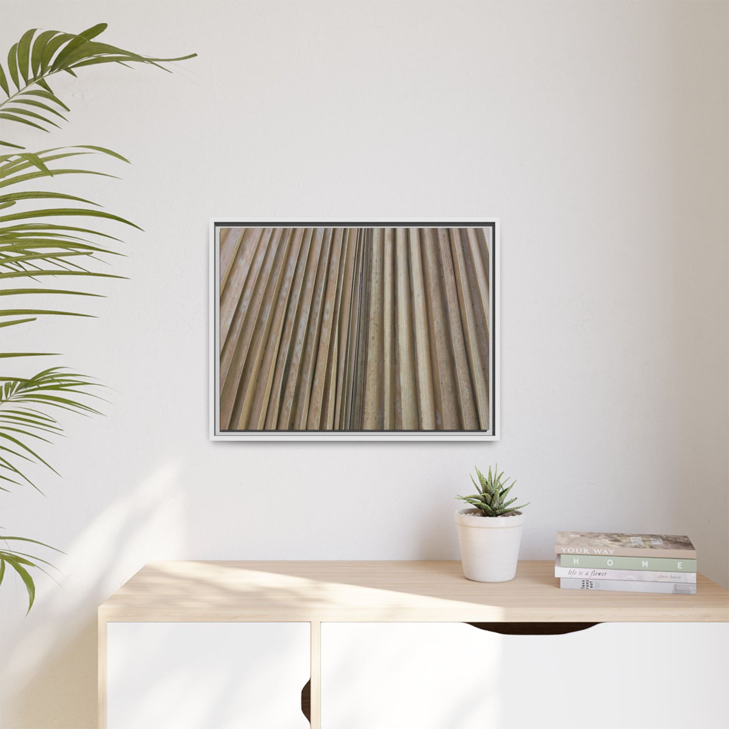 Wooden Whispers - Unique Stretched Canvas Wall Art