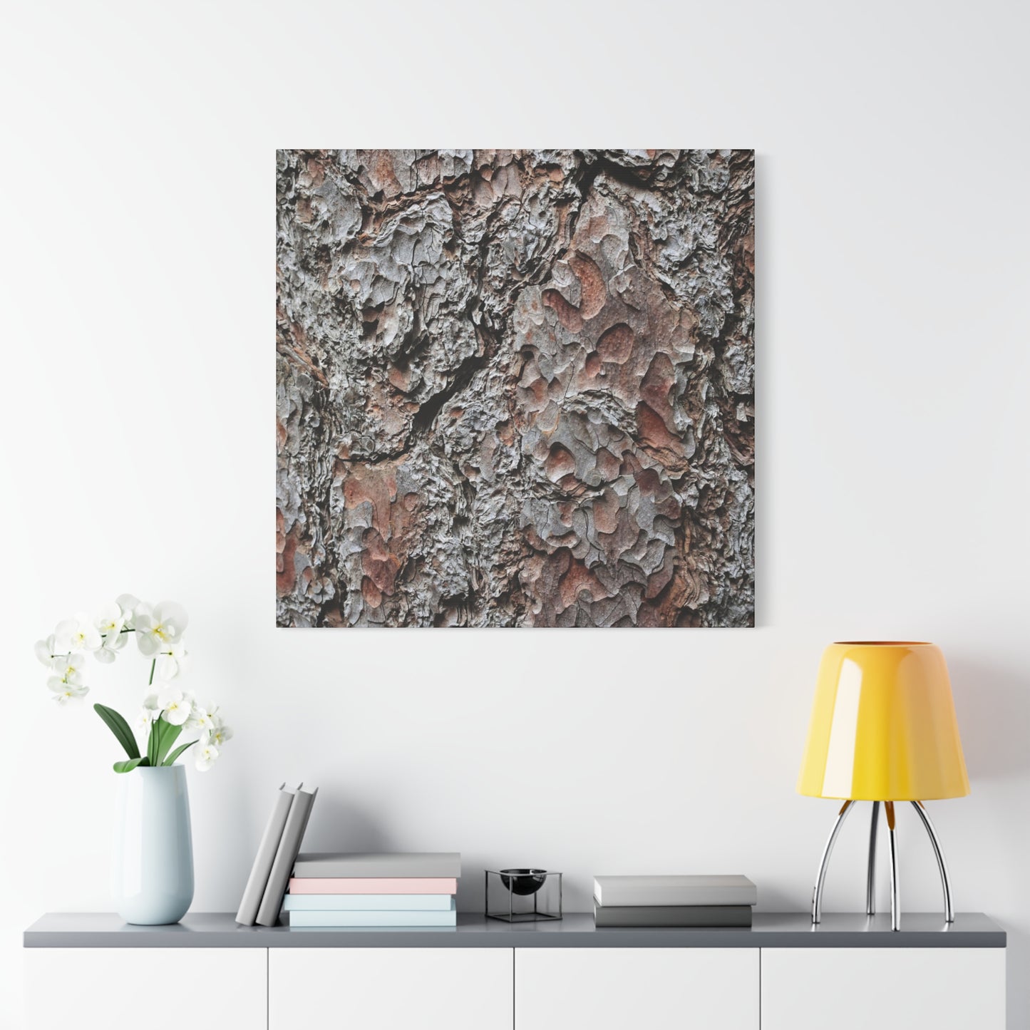 Textured Whispers of Bark - Unique Frameless Canvas Wall Art