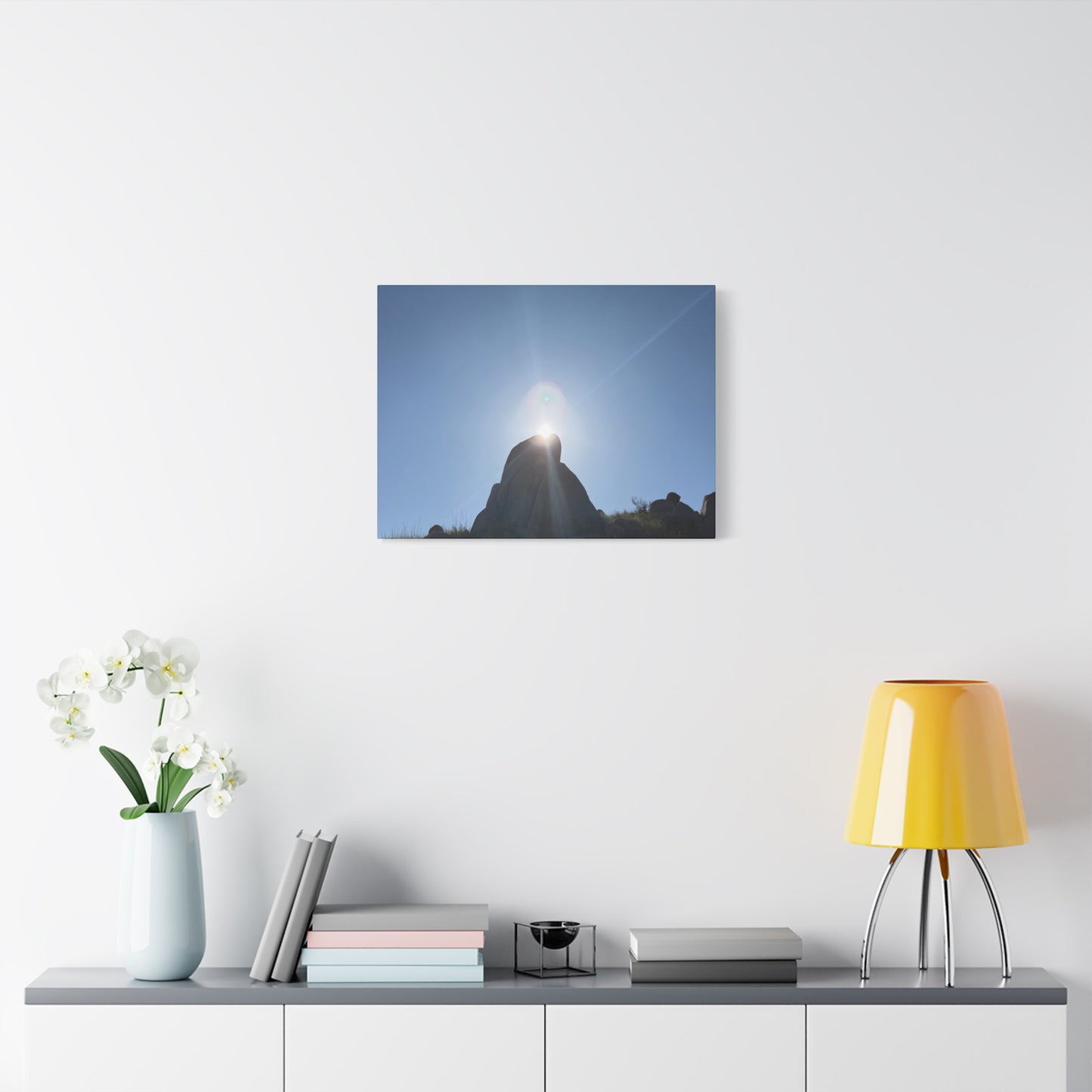 Sunburst Over Stone - Unique Frameless Canvas Wall Art