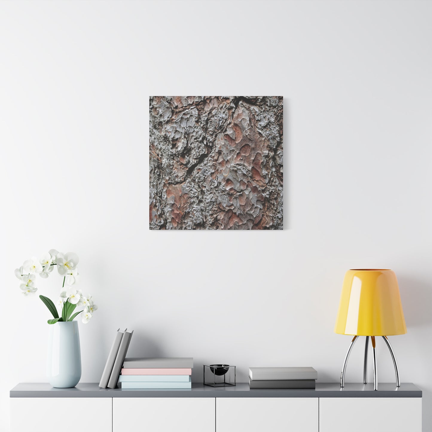 Textured Whispers of Bark - Unique Frameless Canvas Wall Art