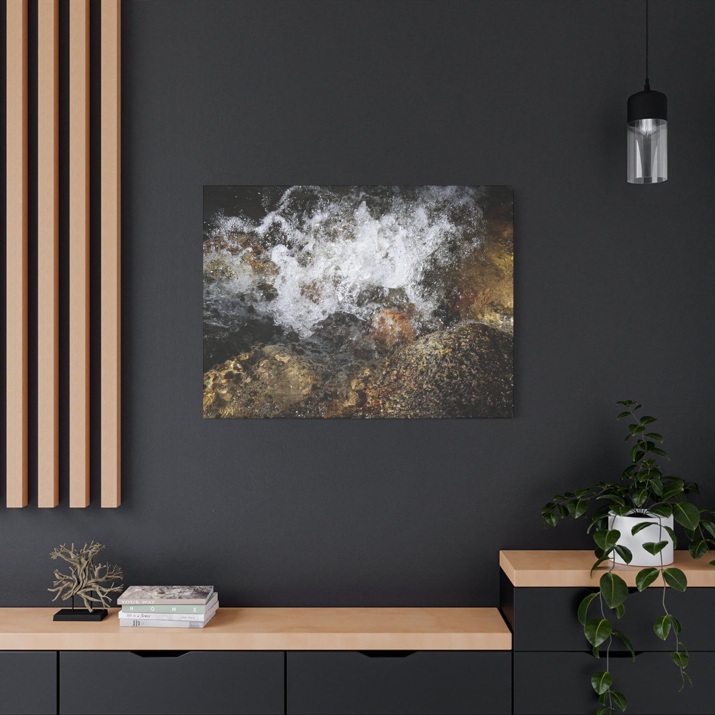 Stone and Surge - Unique Frameless Canvas Wall Art