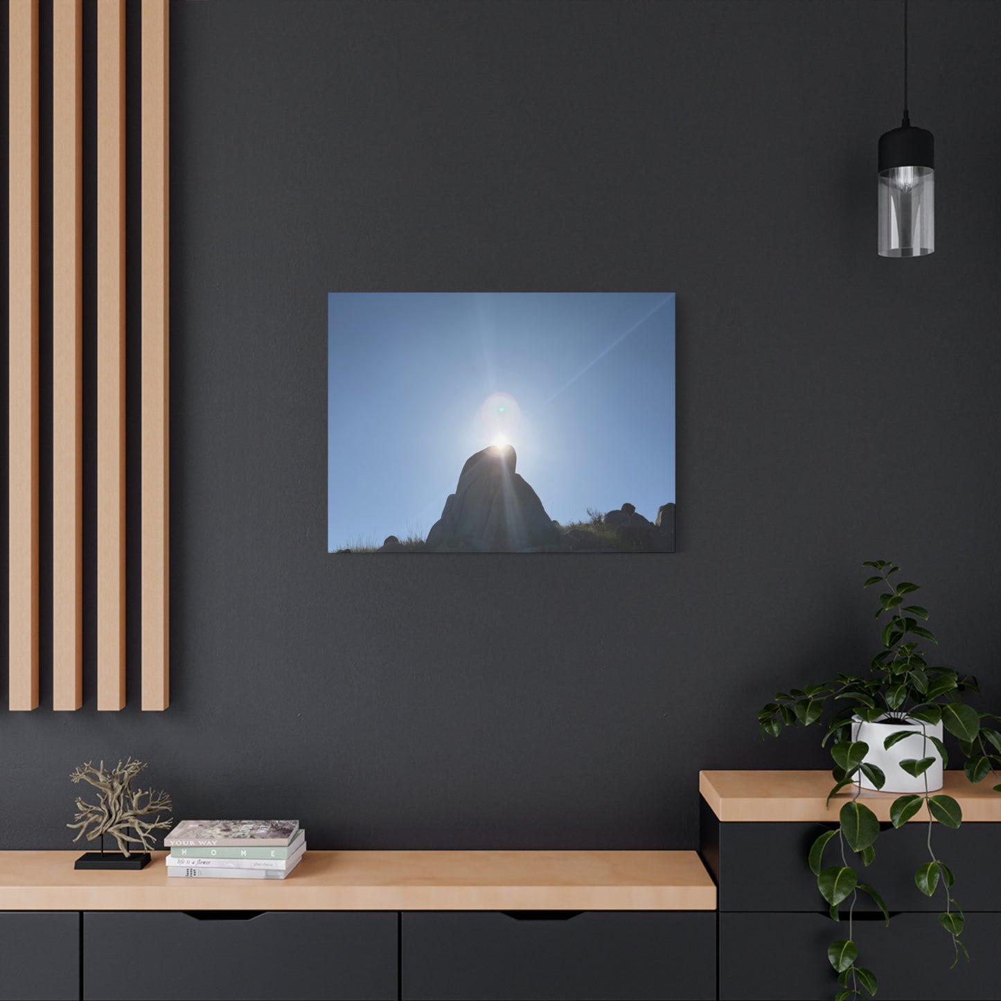 Sunburst Over Stone - Unique Frameless Canvas Wall Art