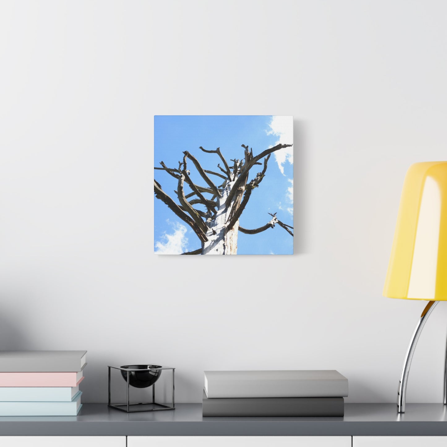 Skeletal Branches Reaching - Unique Frameless Canvas Wall Art