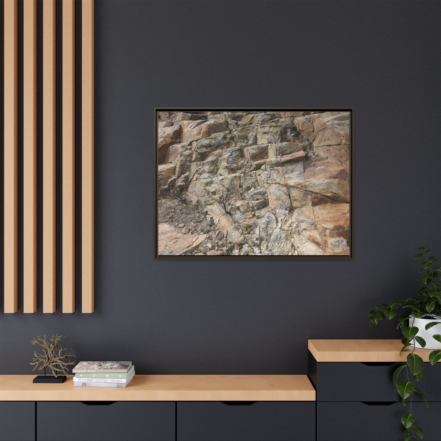 Stone's Silent Story - Unique Stretched Canvas Wall Art