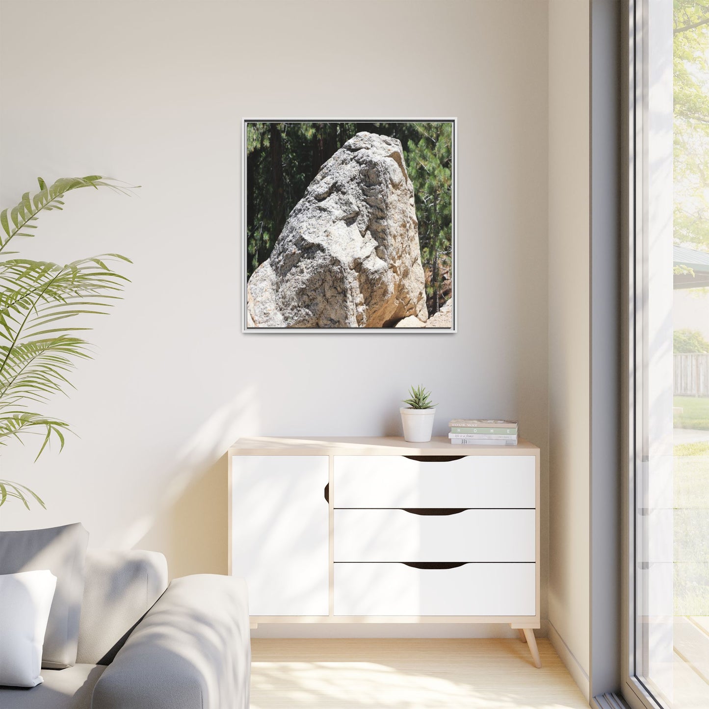 Stone's Silent Whisper - Unique Stretched Canvas Wall Art