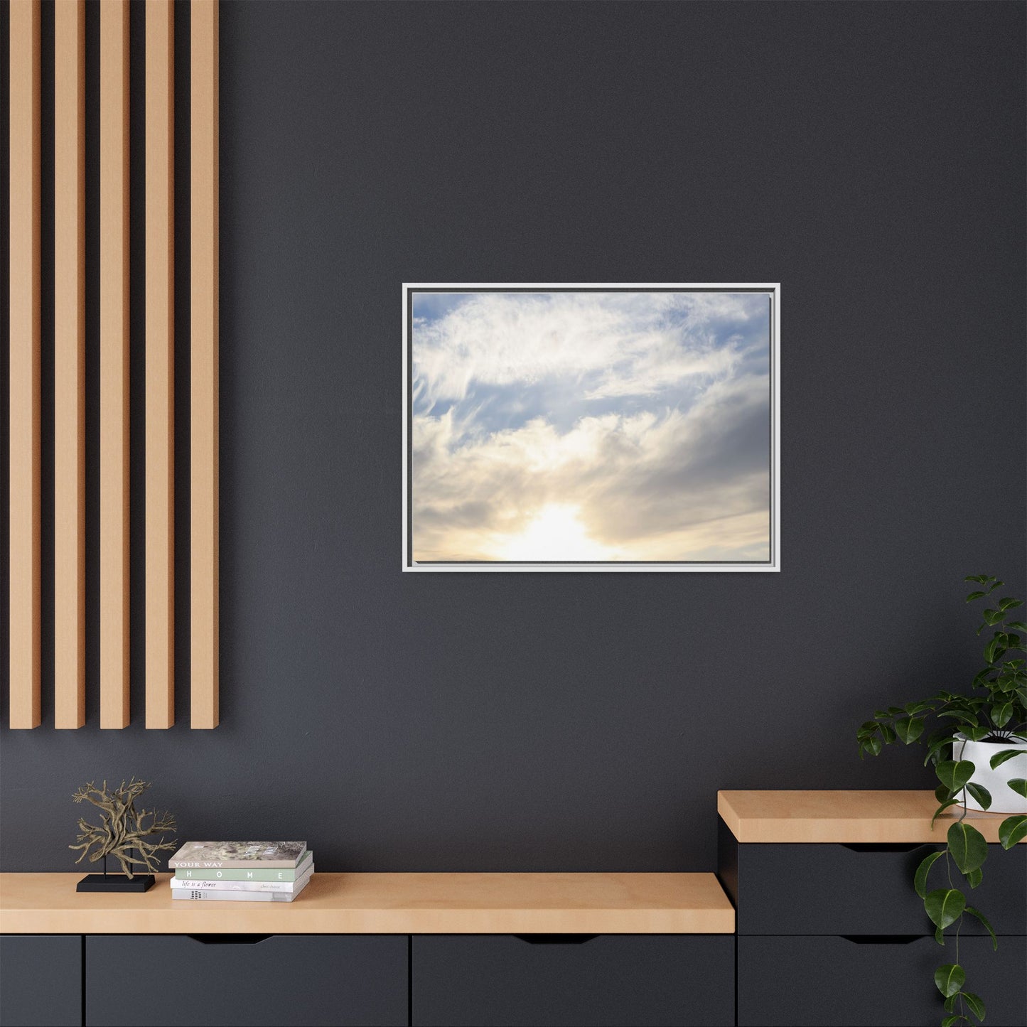 Sky's Ethereal Whisper - Unique Stretched Canvas Wall Art