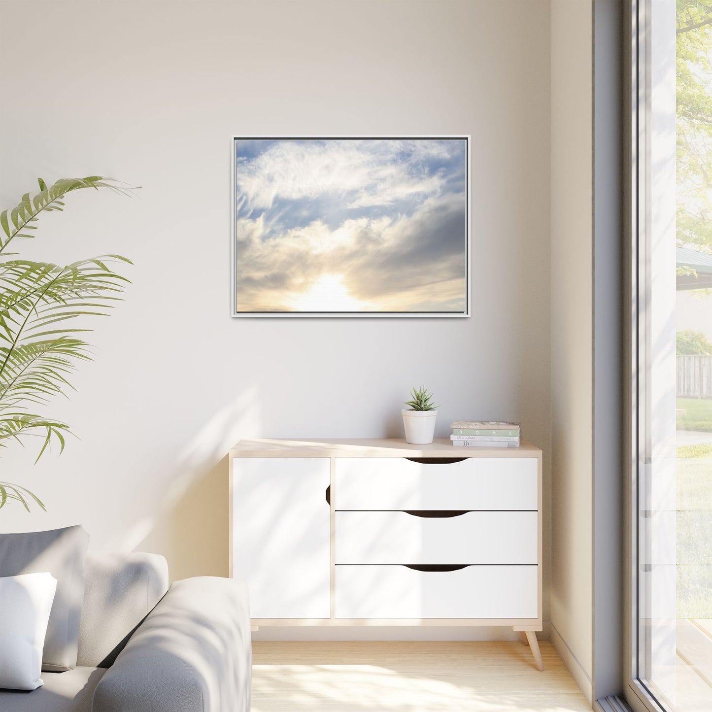 Sky's Ethereal Whisper - Unique Stretched Canvas Wall Art