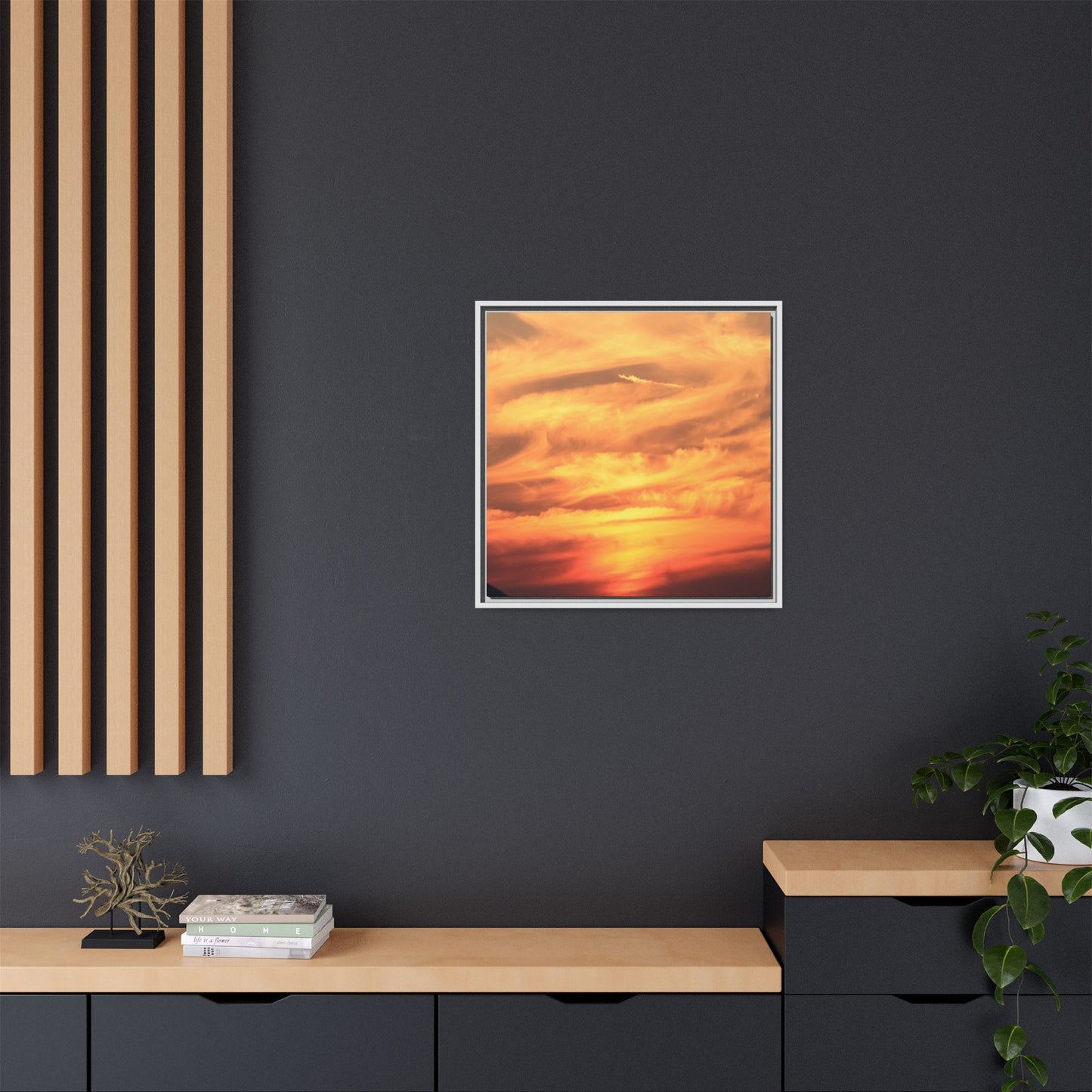 Burning Skies - Unique Stretched Canvas Wall Art