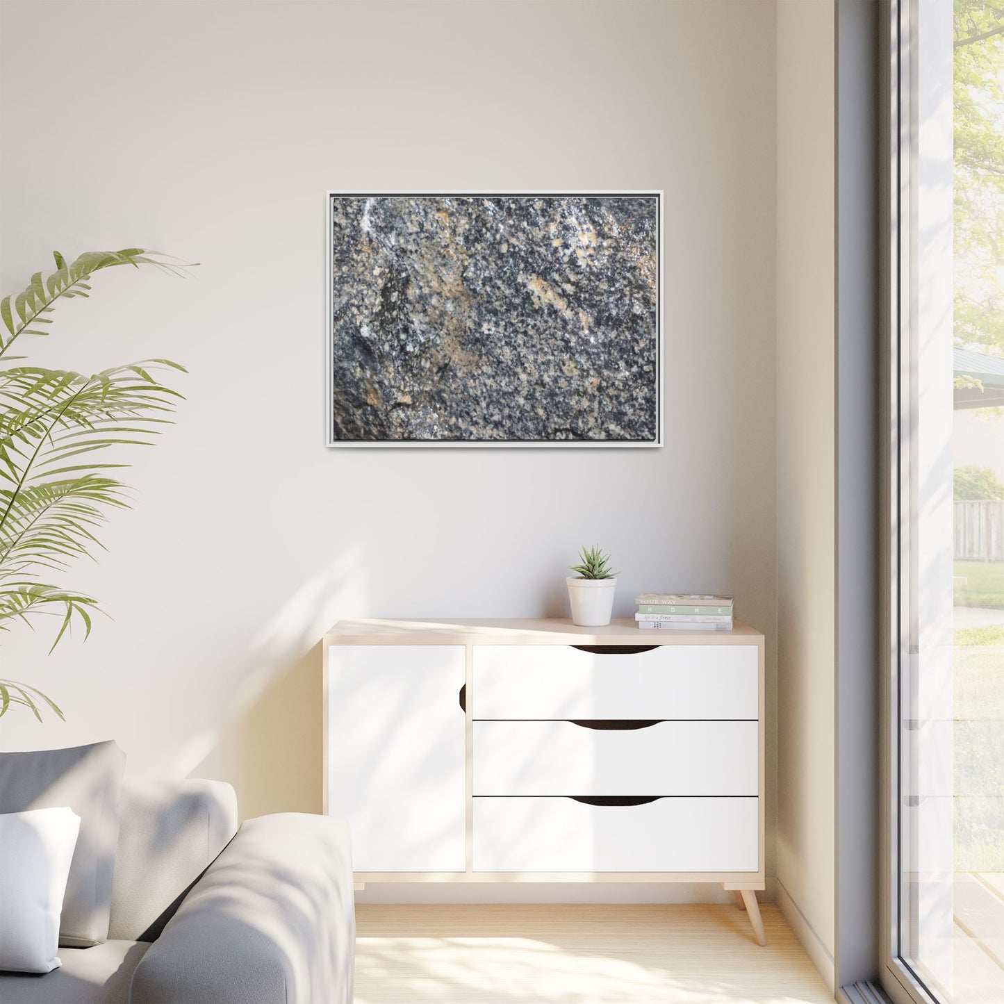 Crystalline Echoes - Unique Stretched Canvas Wall Art