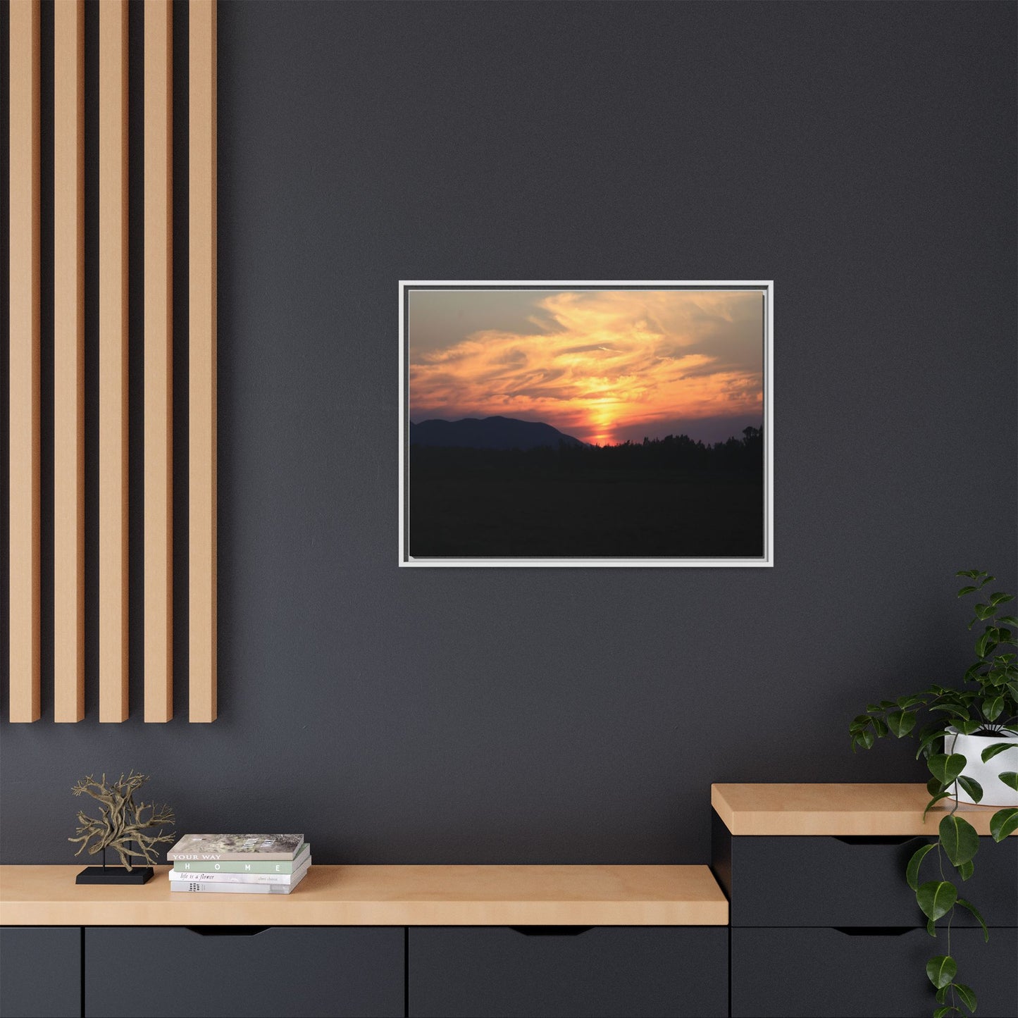Gilded Horizon - Unique Stretched Canvas Wall Art