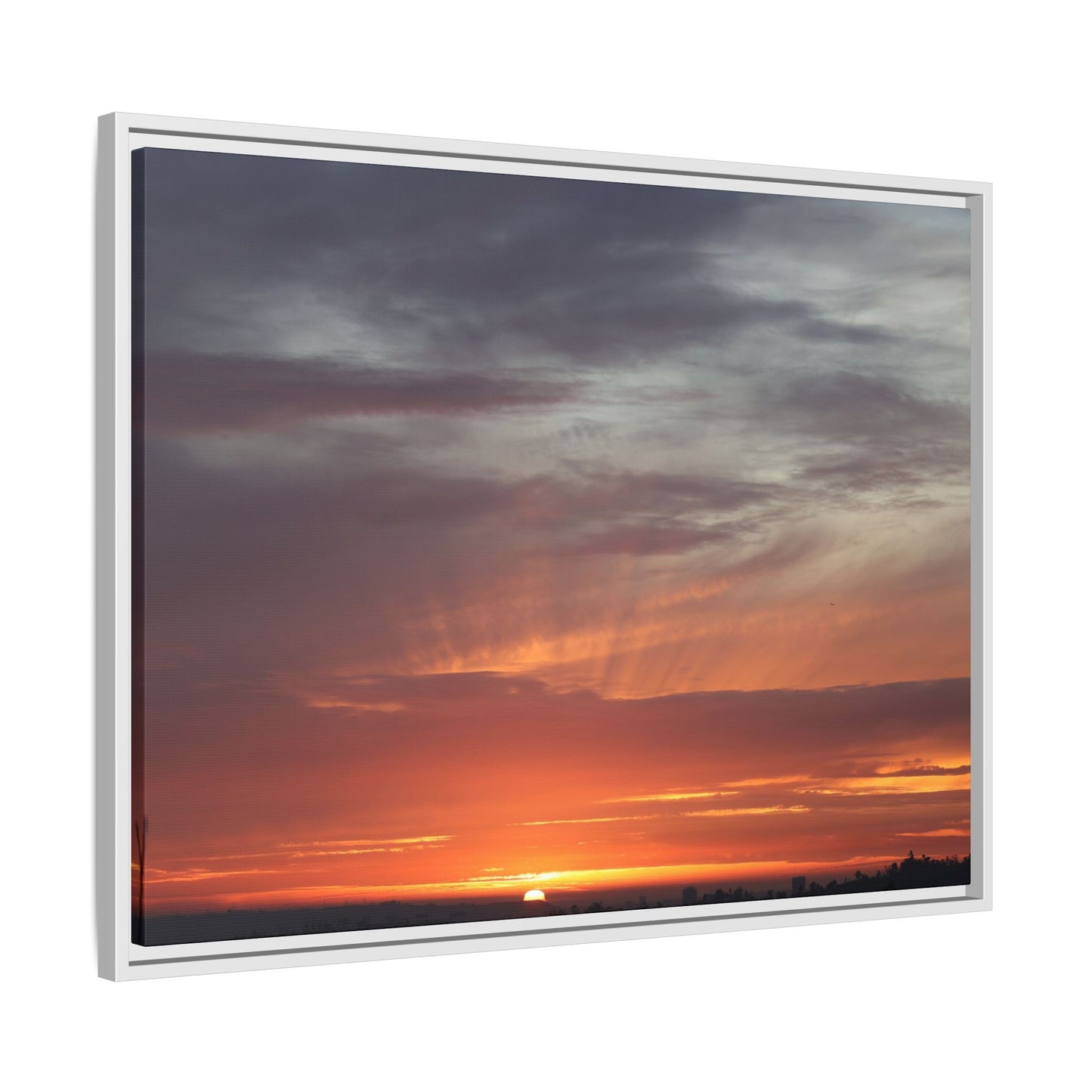 Fiery Horizon - Unique Stretched Canvas Wall Art