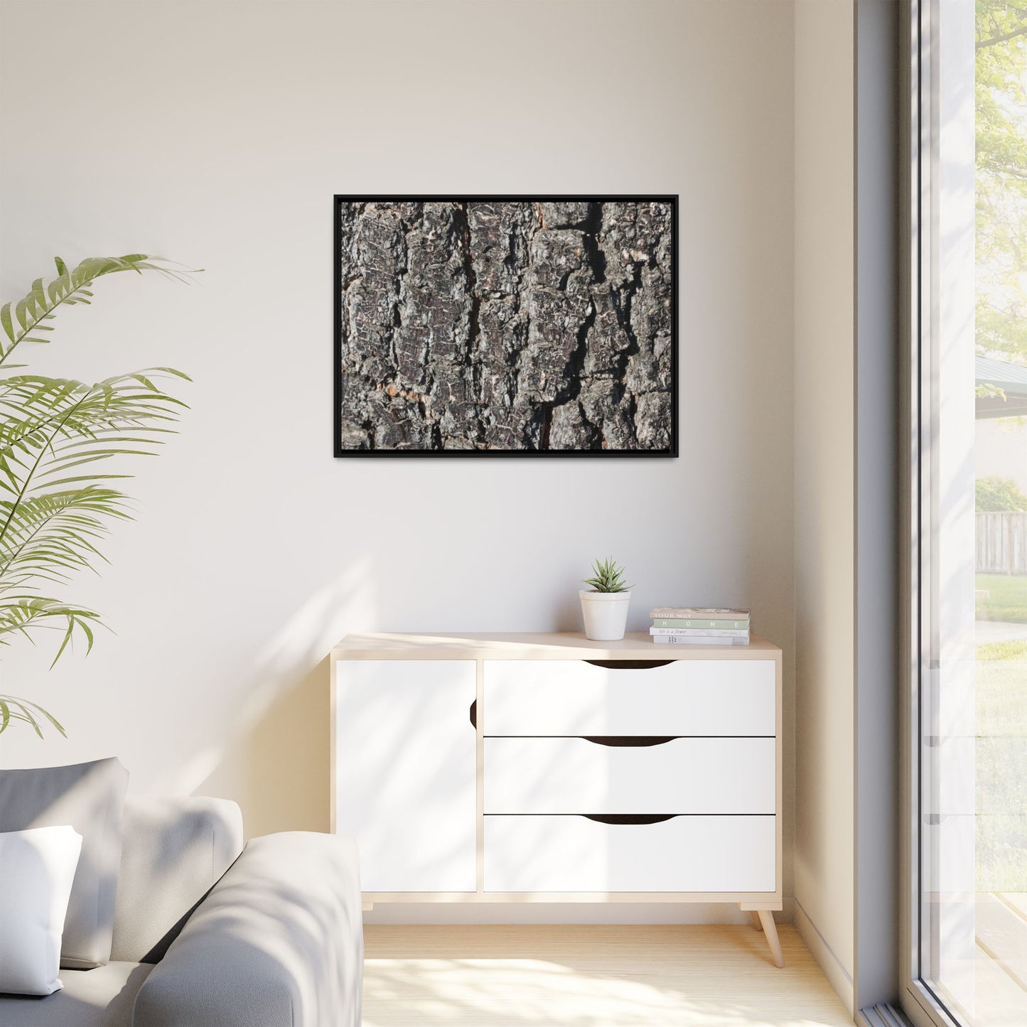 Bark Study in Gray - Unique Stretched Canvas Wall Art