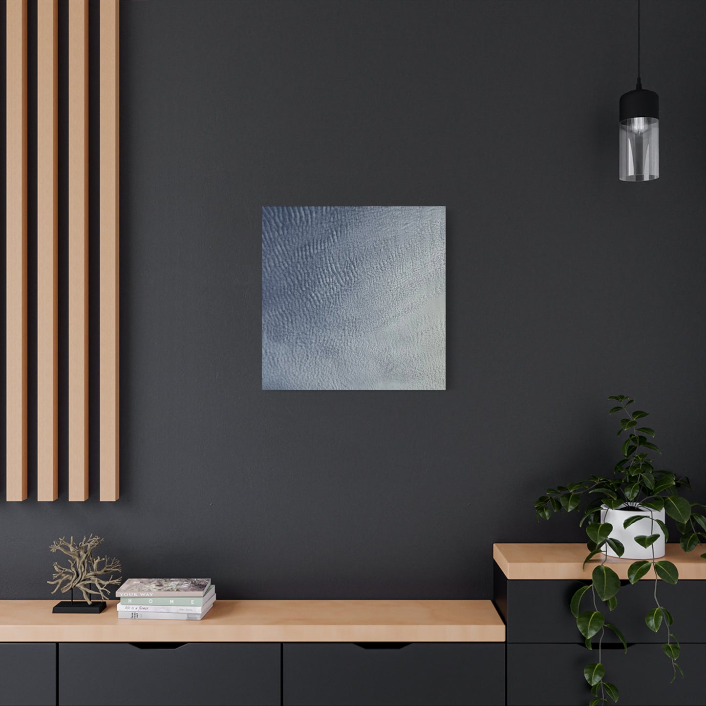 Undulating Whispers of Cerulean - Unique Frameless Canvas Wall Art