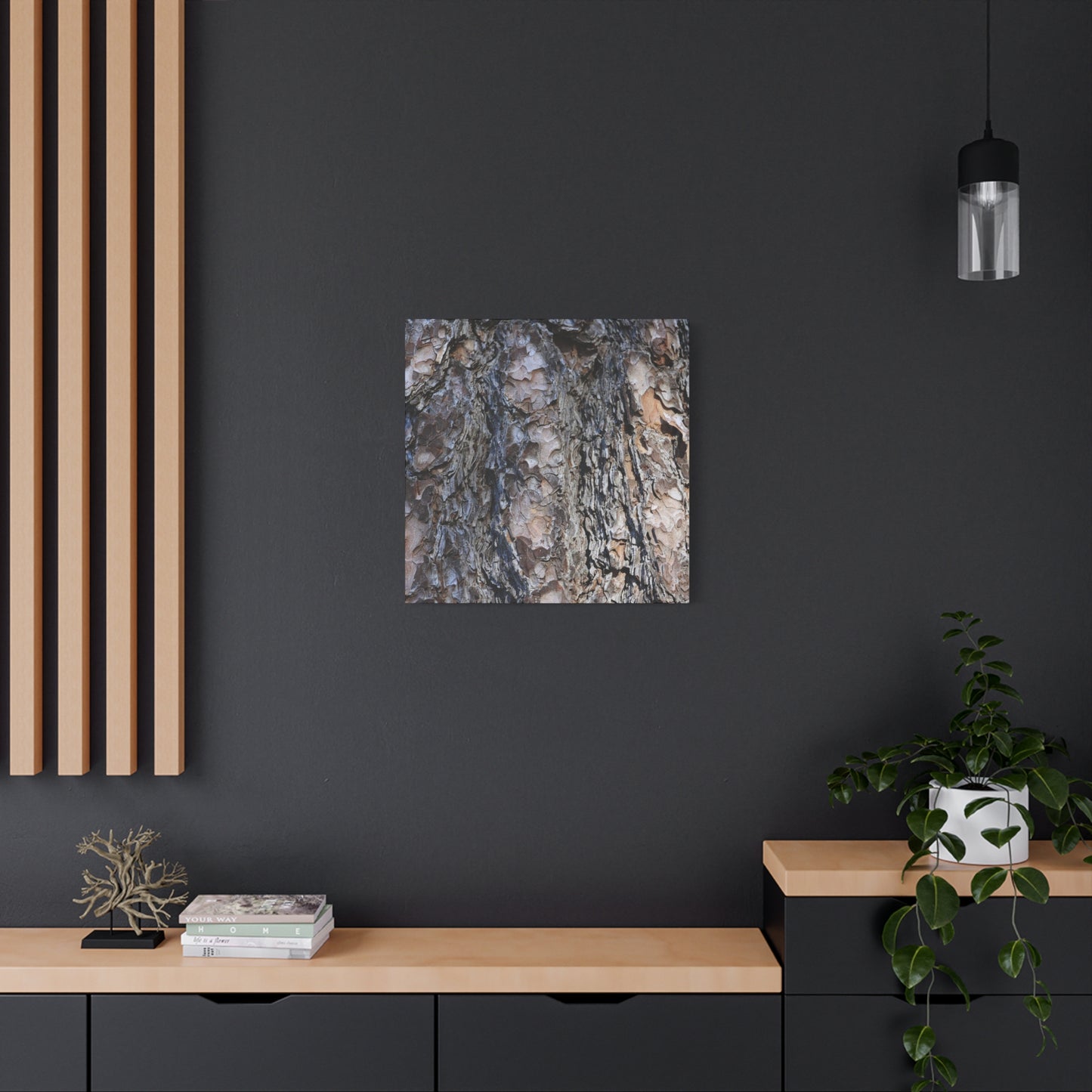 Bark's Rugged Symphony - Unique Frameless Canvas Wall Art