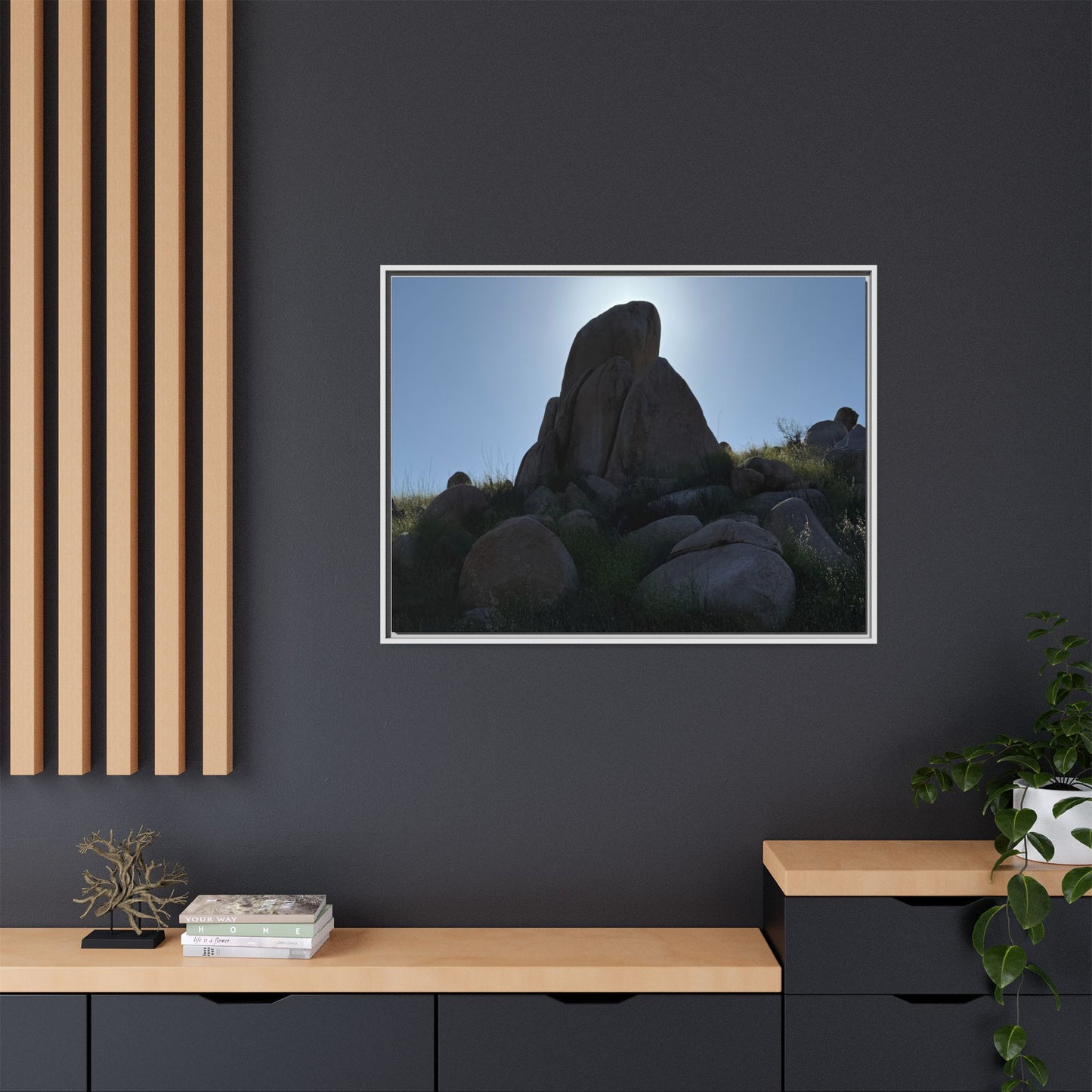 Boulder Silhouette - Unique Stretched Canvas Wall Art