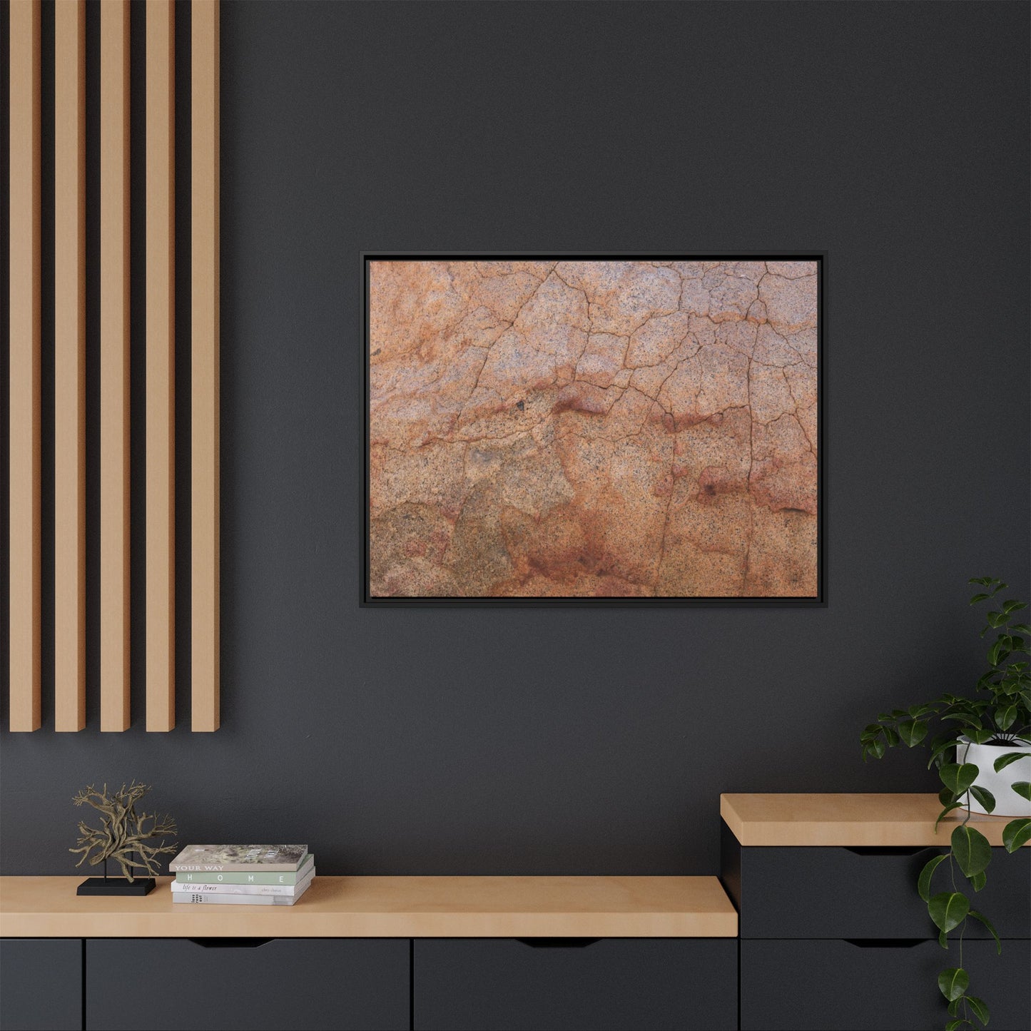 Russet Fissures - Unique Stretched Canvas Wall Art