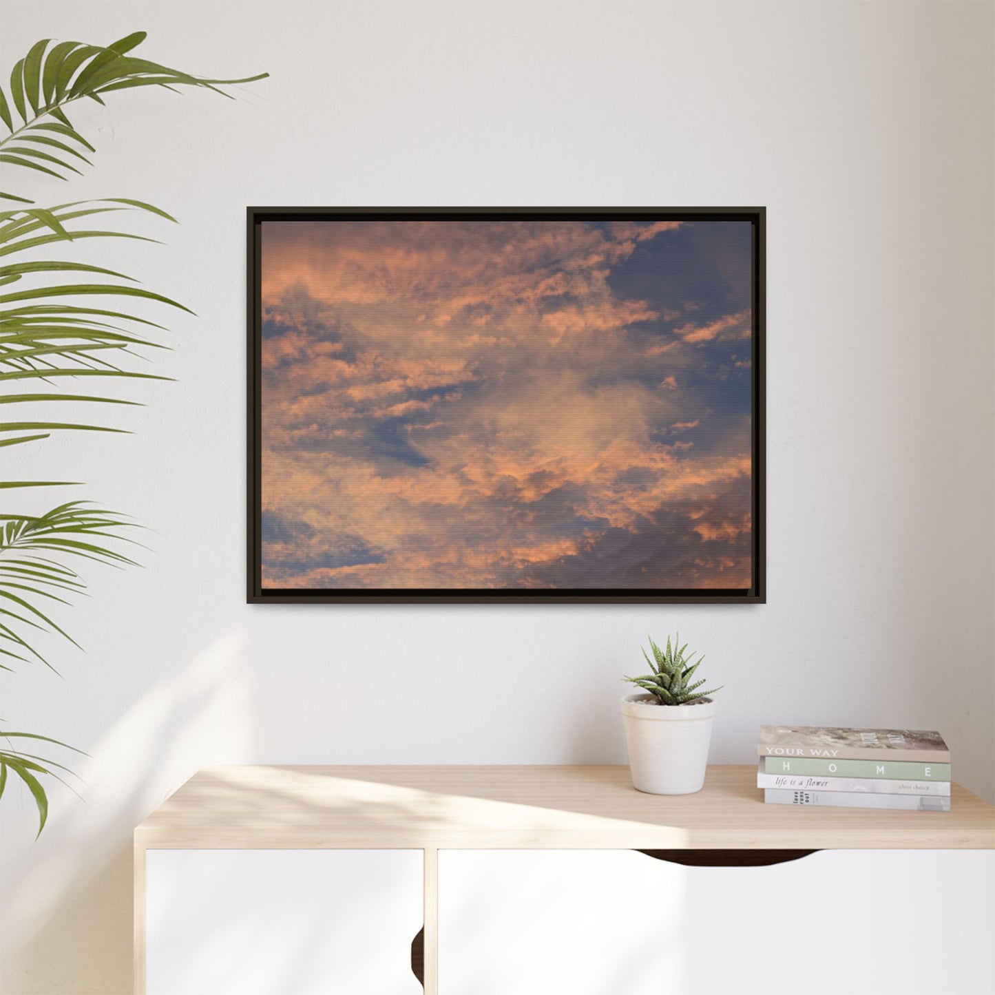 Sunset's Ethereal Canvas - Unique Stretched Canvas Wall Art